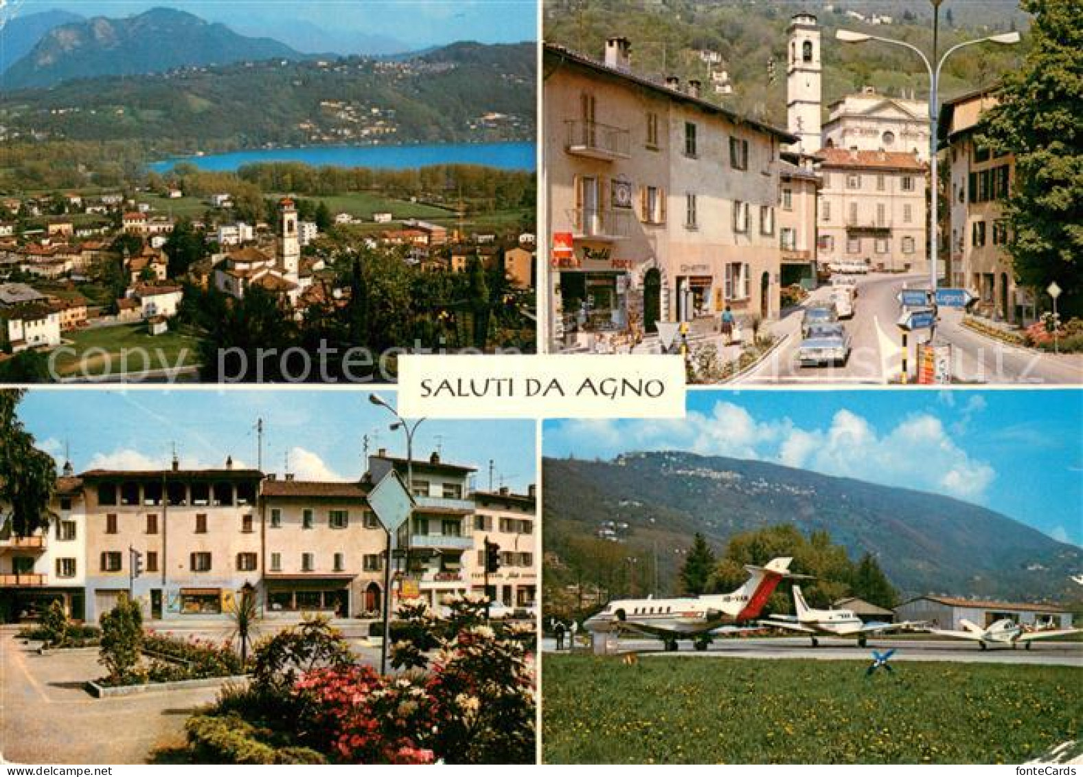 13689765 Agno Lago Di Lugano Panorama Ortsmotive Flugplatz Agno Lago Di Lugano - Autres & Non Classés