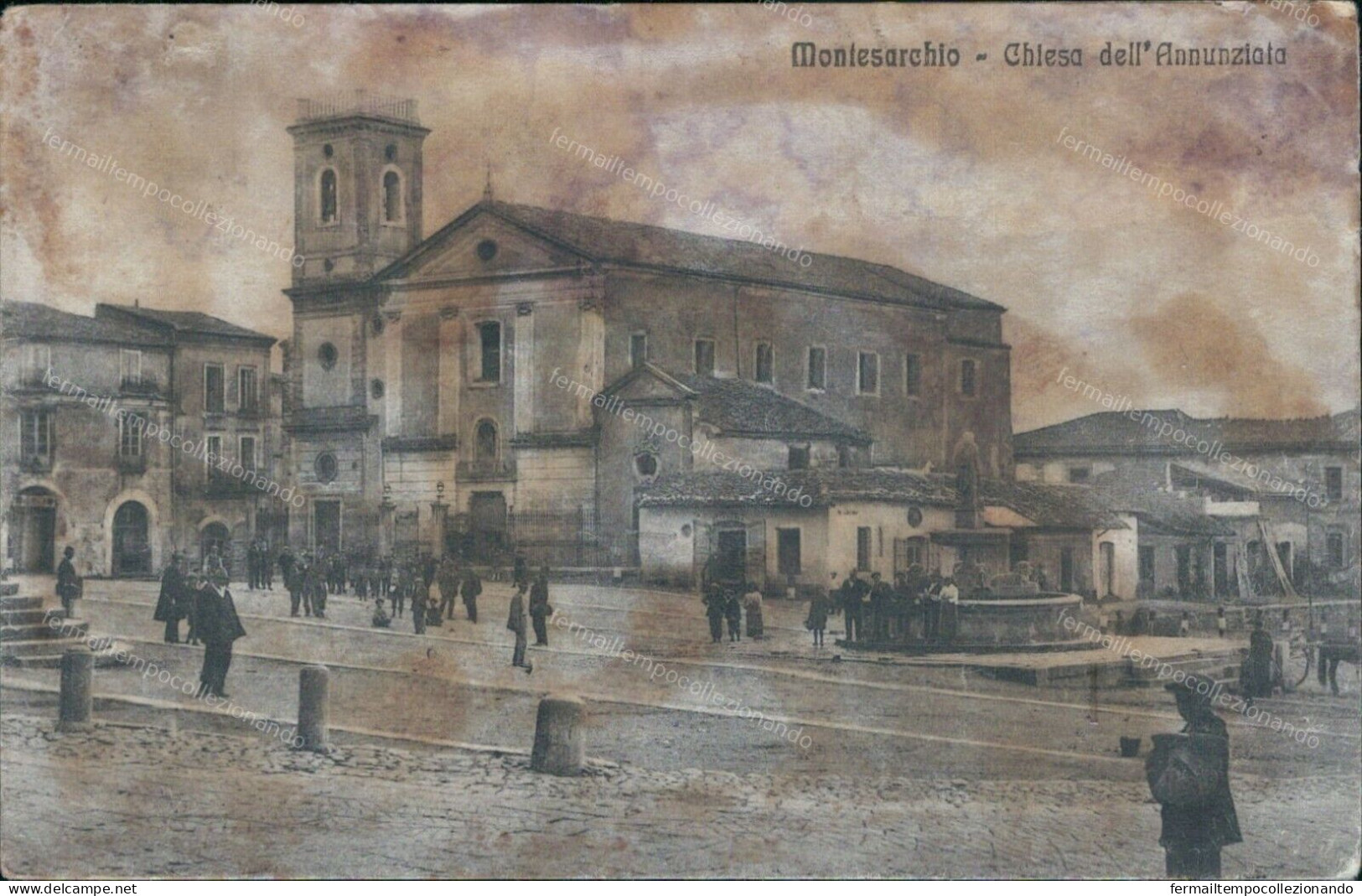 V812 Cartolina Montesarchio Chiesa Dell'annunziata  Scollata  Benevento - Benevento
