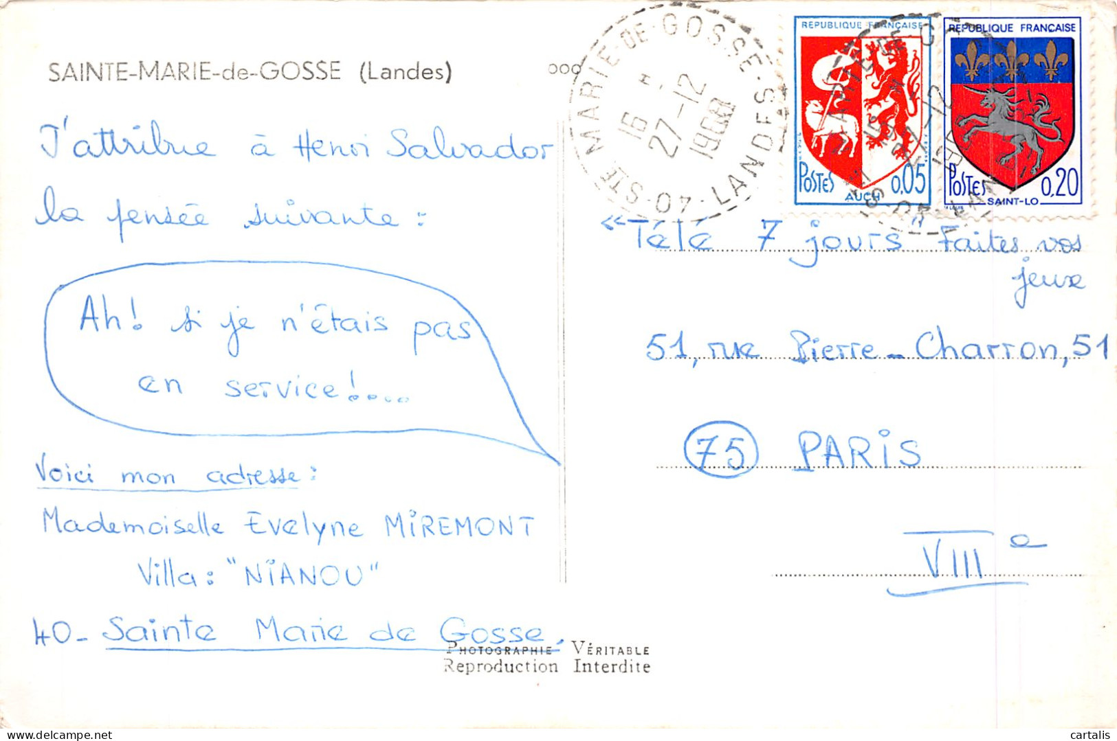 40-SAINTE MARIE DE GOSSE-N°4462-A/0273 - Other & Unclassified