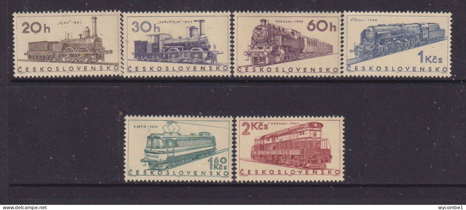 CZECHOSLOVAKIA  - 1966 Trains Set Never Hinged Mint - Unused Stamps