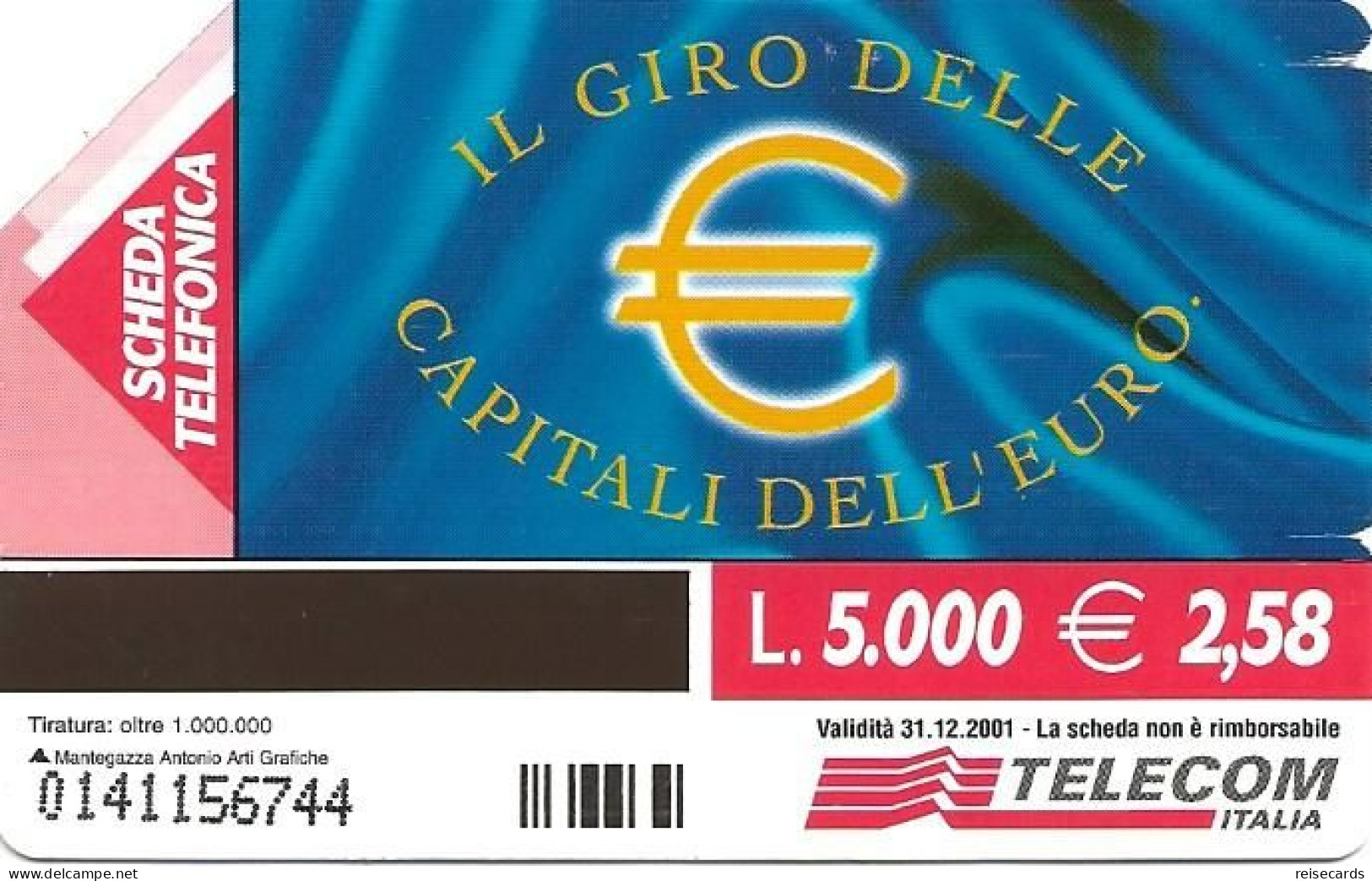 Italy: Telecom Italia - Il Giro Delle Capitali Dell'Euro, Lissbona - Publiques Publicitaires