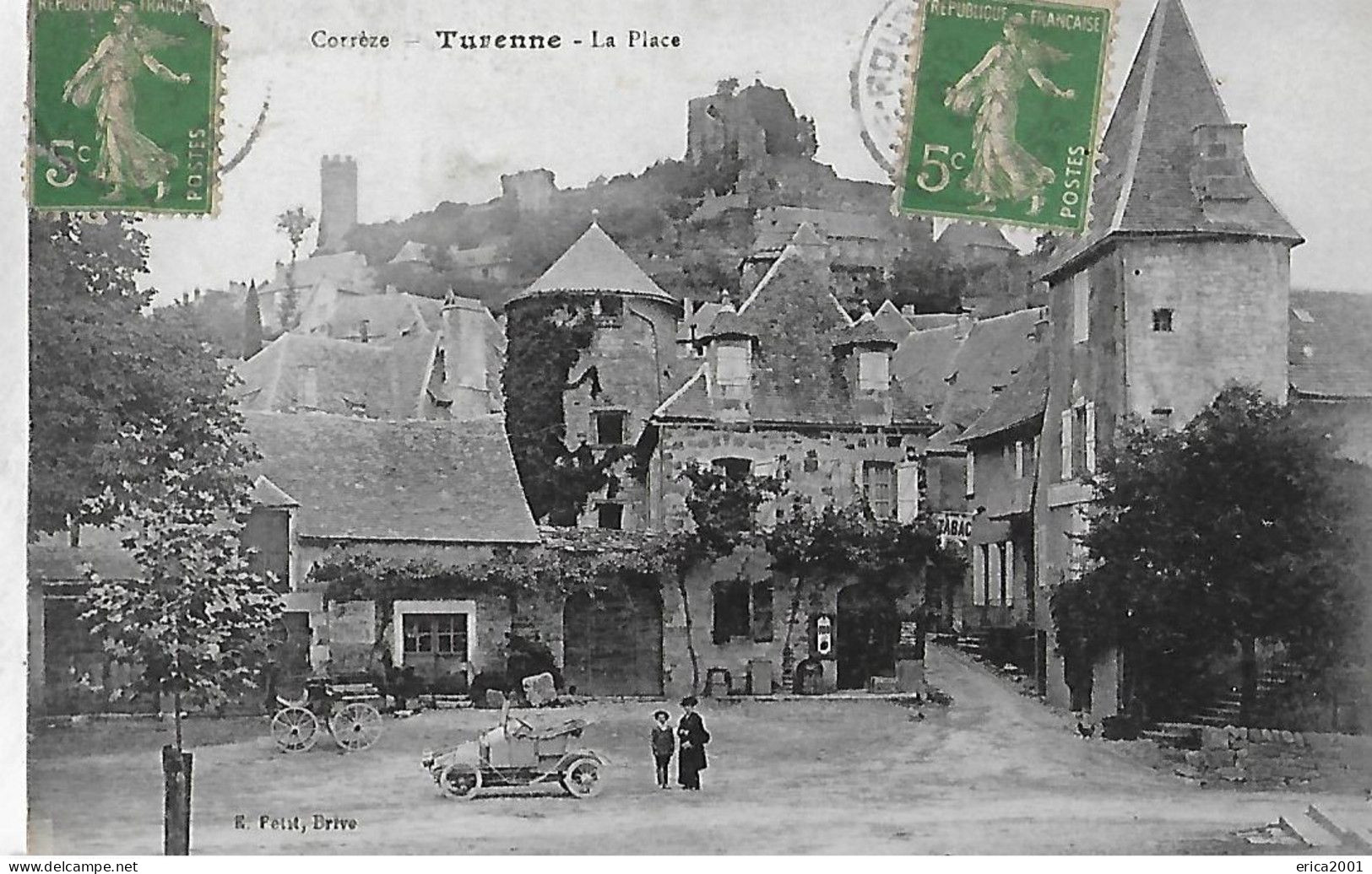 Autres & Non Classés. Turenne. La Place Du Merchadiol,l'entrée De Grande Rue Et Vue Sur Le Village. - Otros & Sin Clasificación