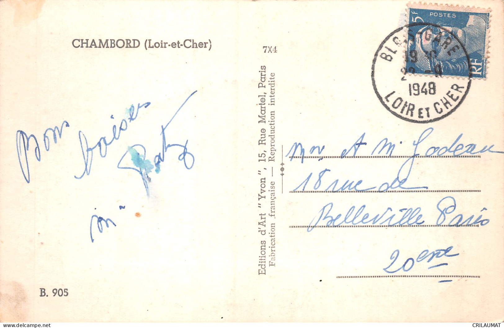 41-CHAMBORD-N°T5091-E/0245 - Chambord