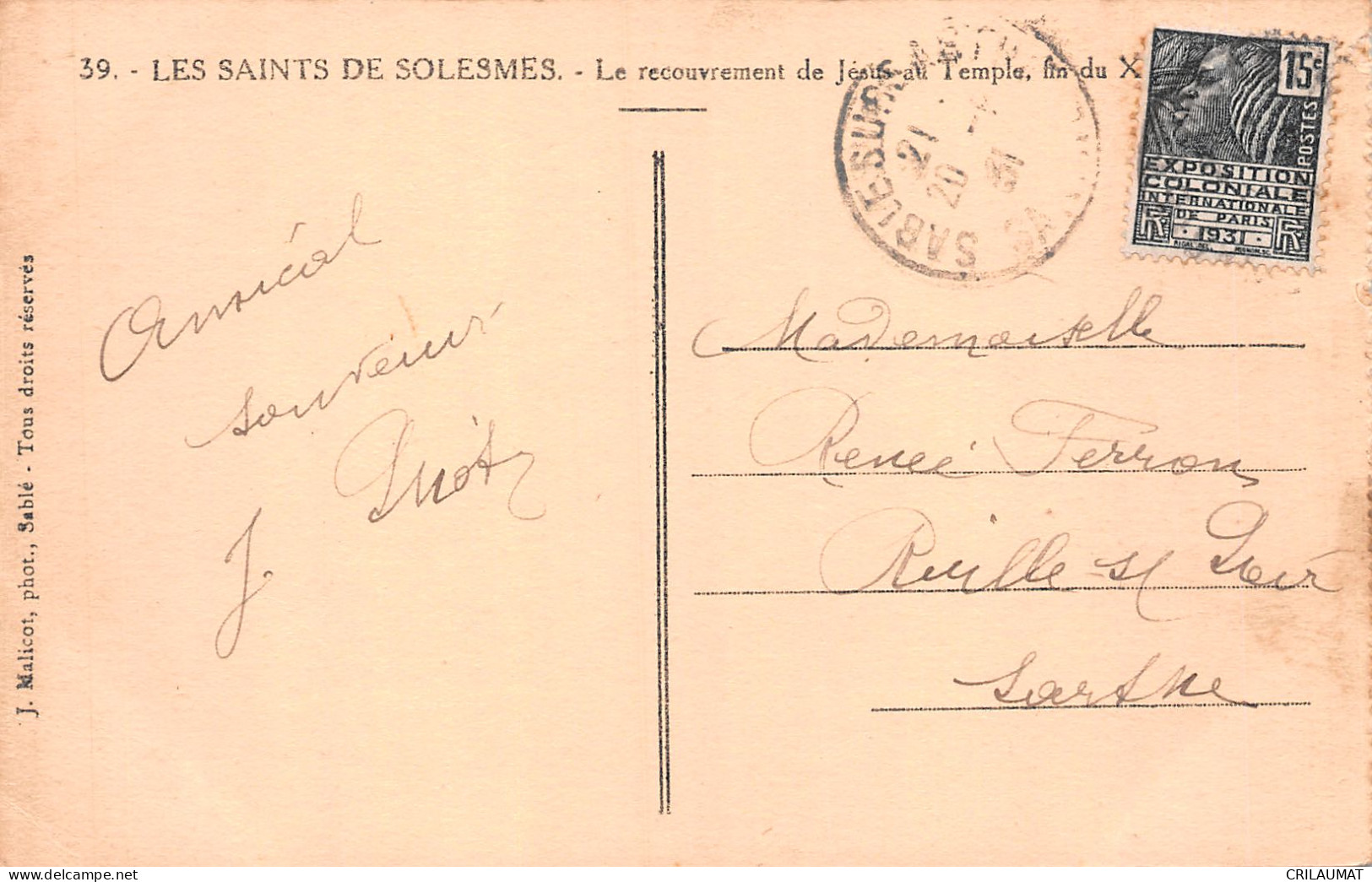 72-SOLESMES-N°T5091-E/0123 - Solesmes