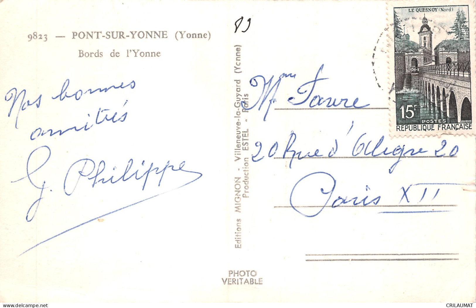 89-PONT SUR YONNE-N°T5092-A/0121 - Pont Sur Yonne