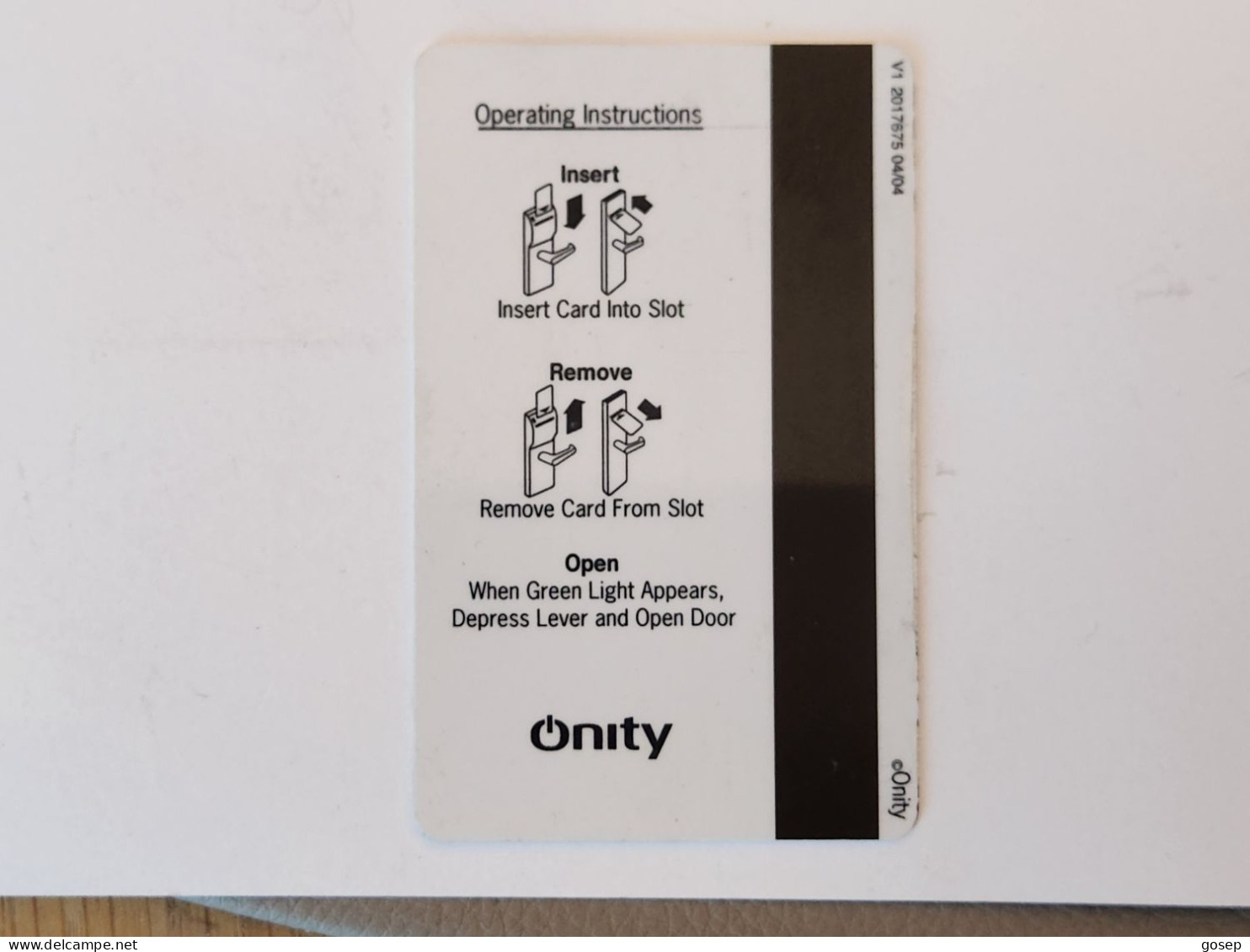 Onity HOTAL KEY-(1090)(?)GOOD CARD - Hotel Keycards