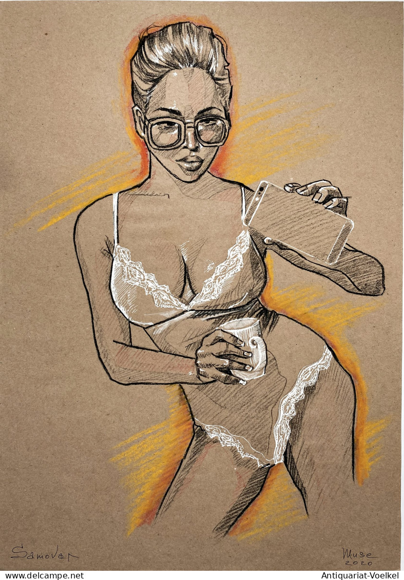 Akt / Aktzeichnung / Frau / Woman / Femme / Nude / Zeichnung Dessin Drawing - Stiche & Gravuren