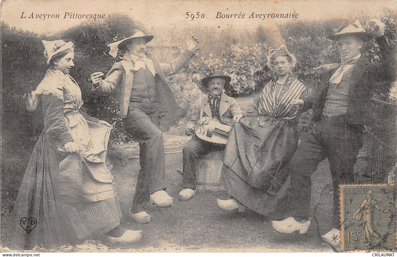 12-AVEYRON FOLKLORE BOURREE-N°T5092-B/0247 - Sonstige & Ohne Zuordnung