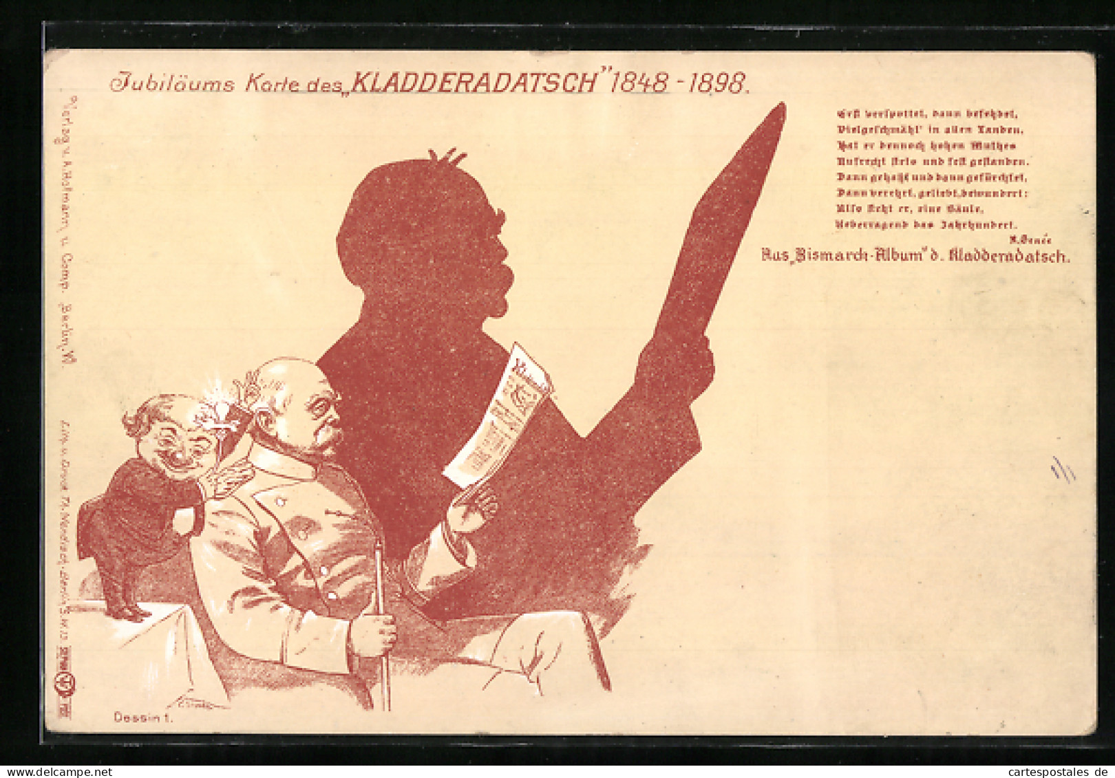 Künstler-AK Jubiläumskarte Der Zeitung Kladderadatsch 1898, Bismarck Liest Zeitung  - Historical Famous People