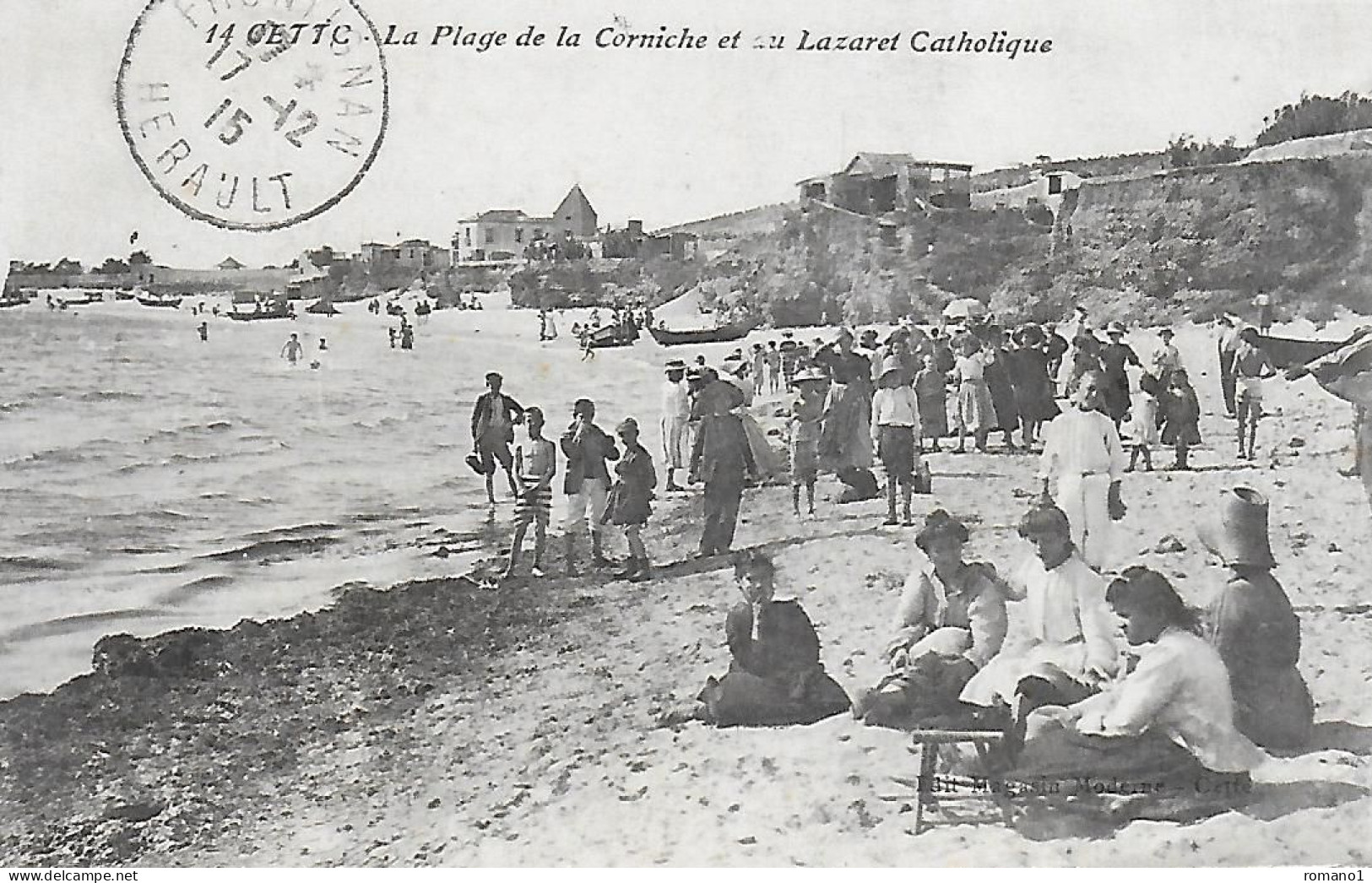 34)   CETTE  -  La Plage De La Corniche Et Du Lazaret Catholique - Sete (Cette)