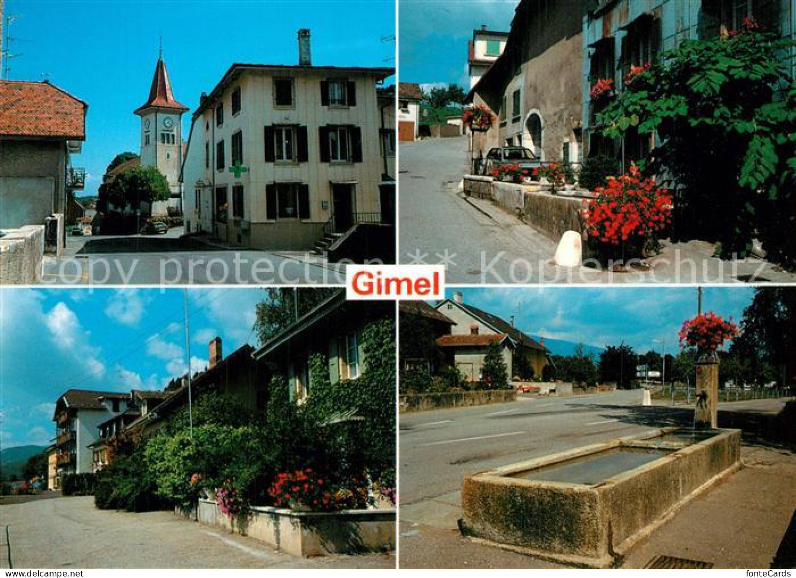 13605985 Gimel VD Ortspartien Brunnen Kirche Gimel VD - Other & Unclassified