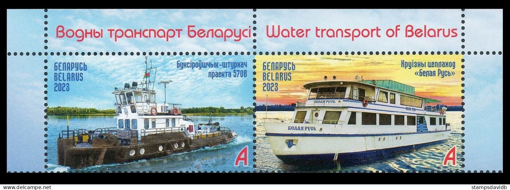 2023 Belarus 1496-1497Paar+Tab Ships - Water Transport Of Belarus - Schiffe