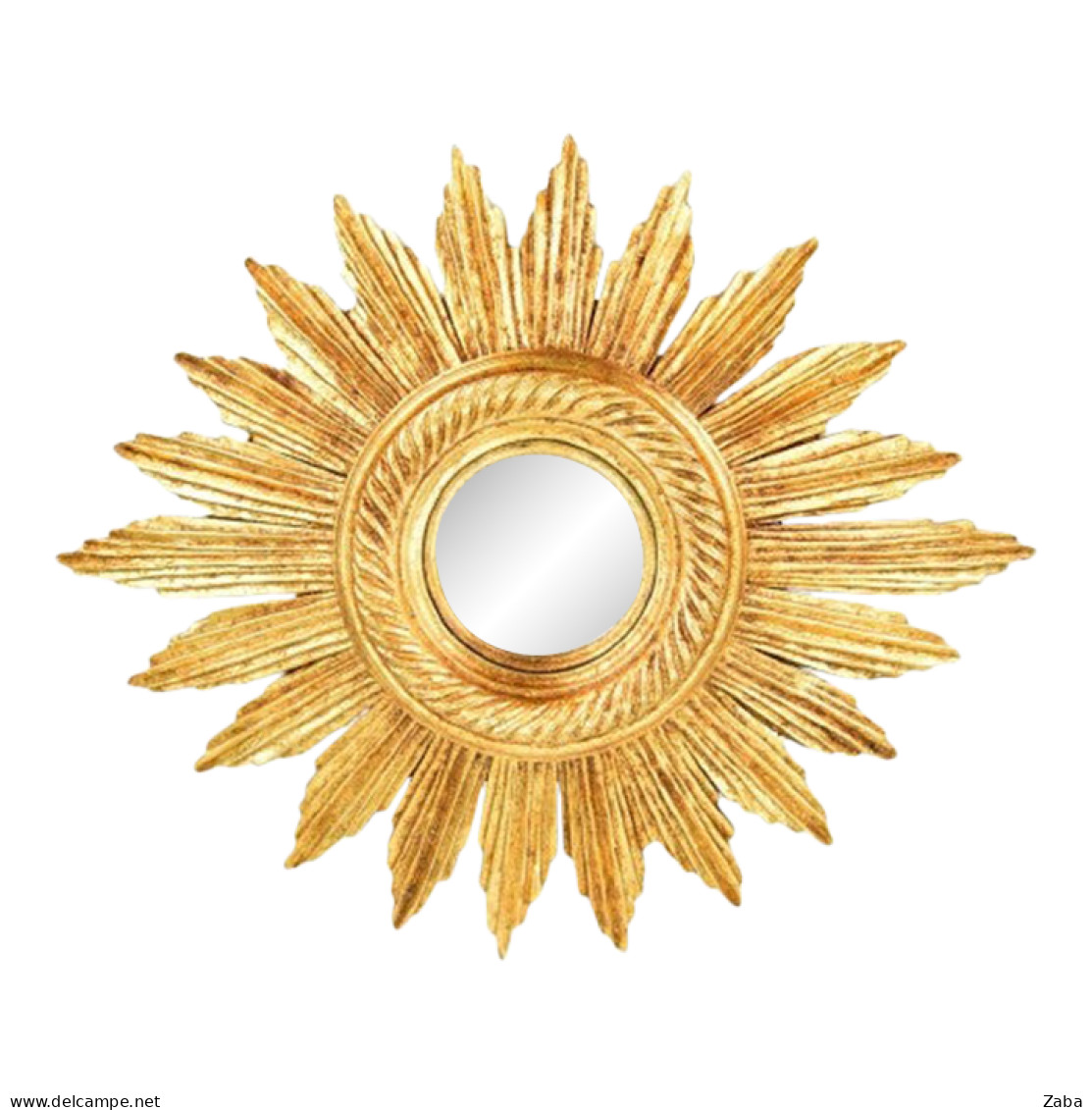 French Wooden Sun Mirror, Mid 20th Century. - Miroirs
