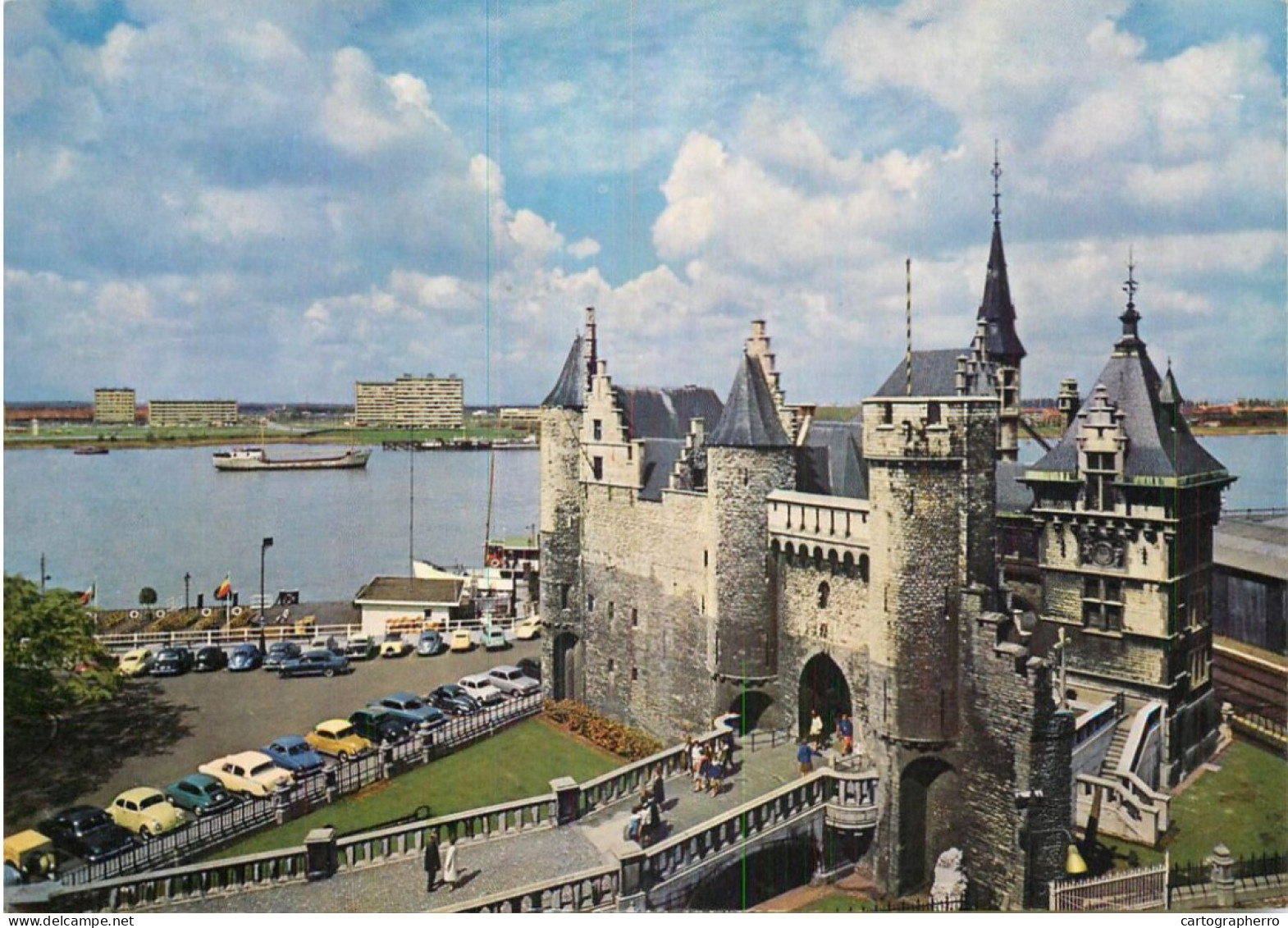 Navigation Sailing Vessels & Boats Themed Postcard Antwerpen Steen Castle - Voiliers