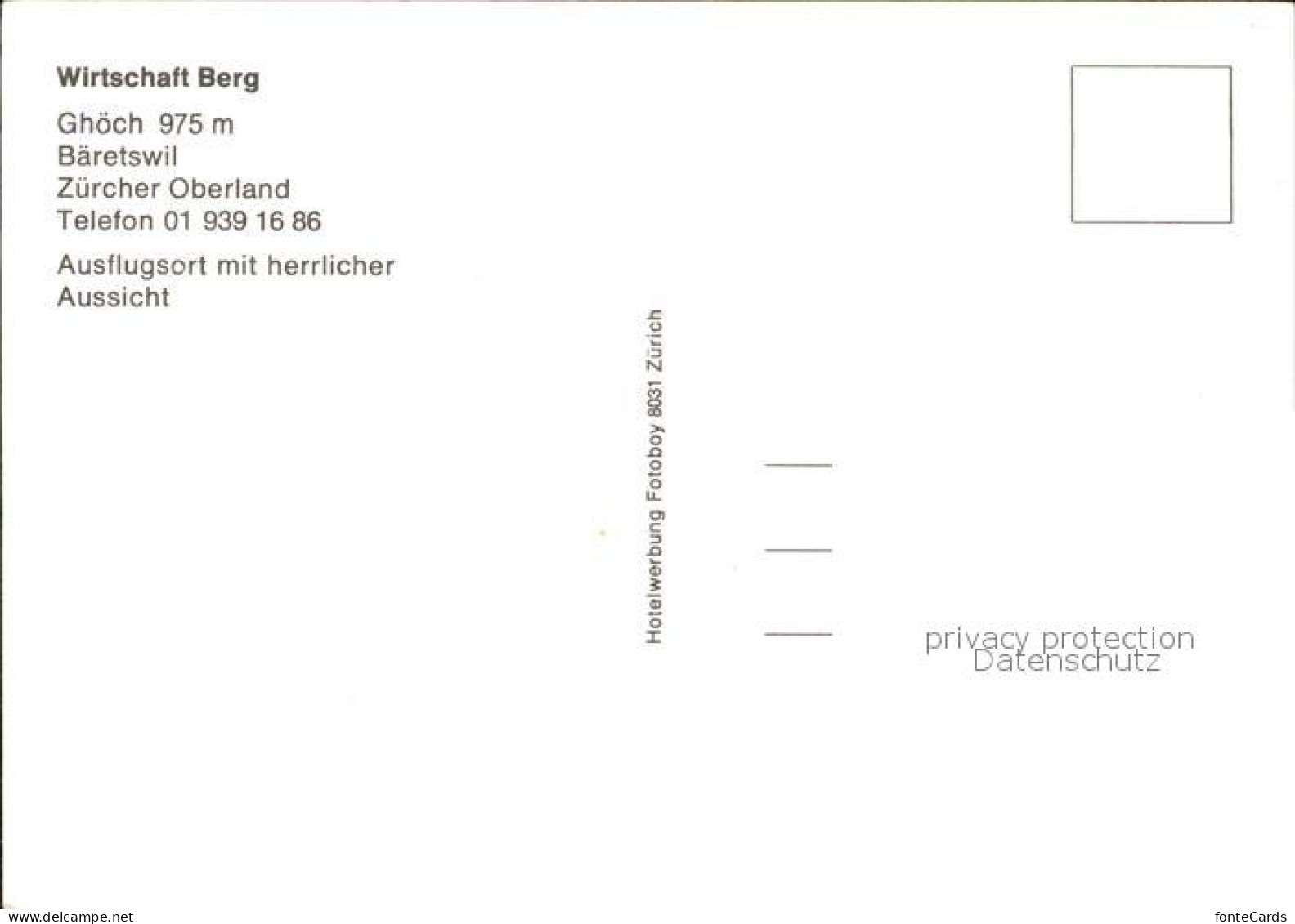 11974031 Baeretswil Wirtschaft Berg Baeretswil - Autres & Non Classés