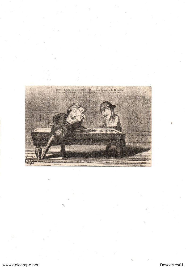 C P A  ANIMEE  L'OEUVRE DE DAUMIER LES JOUEURS DE BILLARDS    CIRCULEE  NON - Sonstige & Ohne Zuordnung