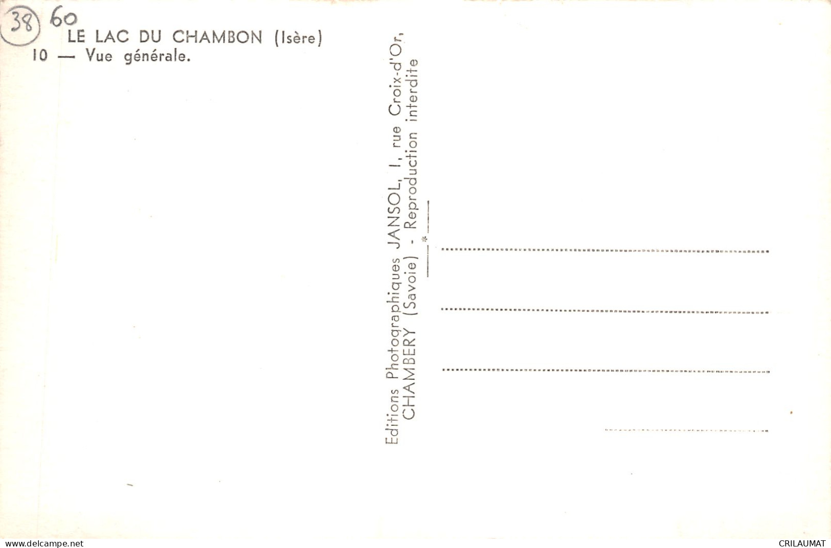 38-LAC CHAMBON-N°T5093-E/0105 - Autres & Non Classés