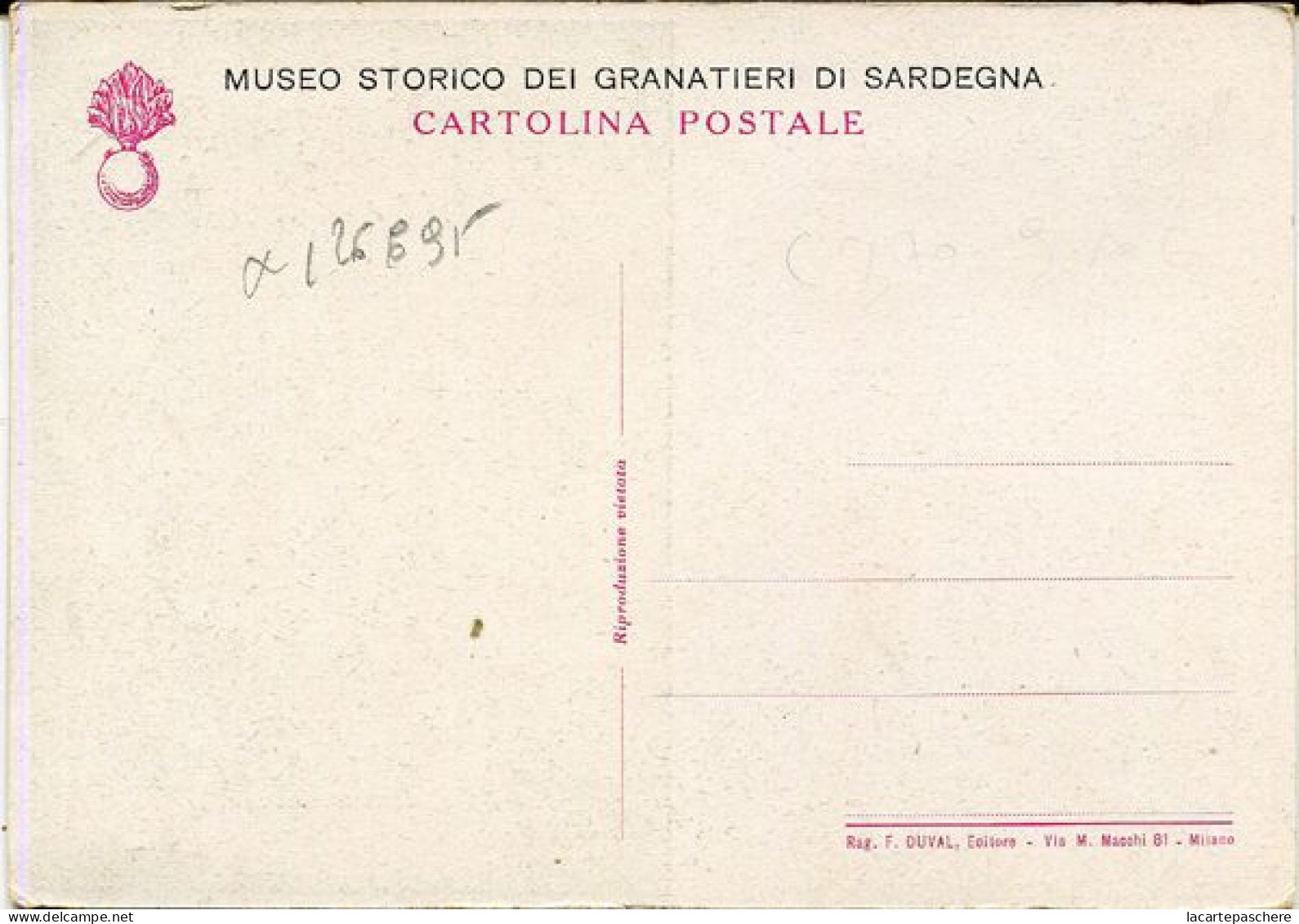 X126695 WWII WW2 WW 2 WW II DUCE BENITO MUSSOLINI ? FASCISME ? FASCISMO ? DIVISIONE DI FANTERIA GRANATIERI DI SARDEGNA - War 1939-45