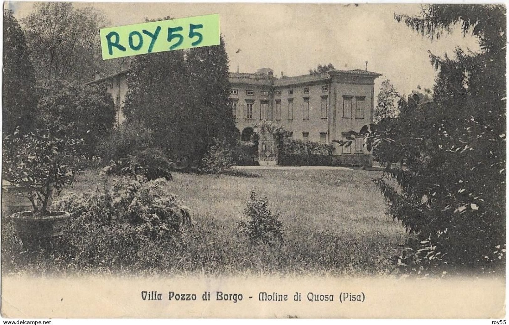 Toscana-pisa-moline Di Quosa Frazione Di S.giuliano Terme Veduta Villa Pozzo Di Borgo Primi 900 (f.picc./v.retro) - Andere & Zonder Classificatie