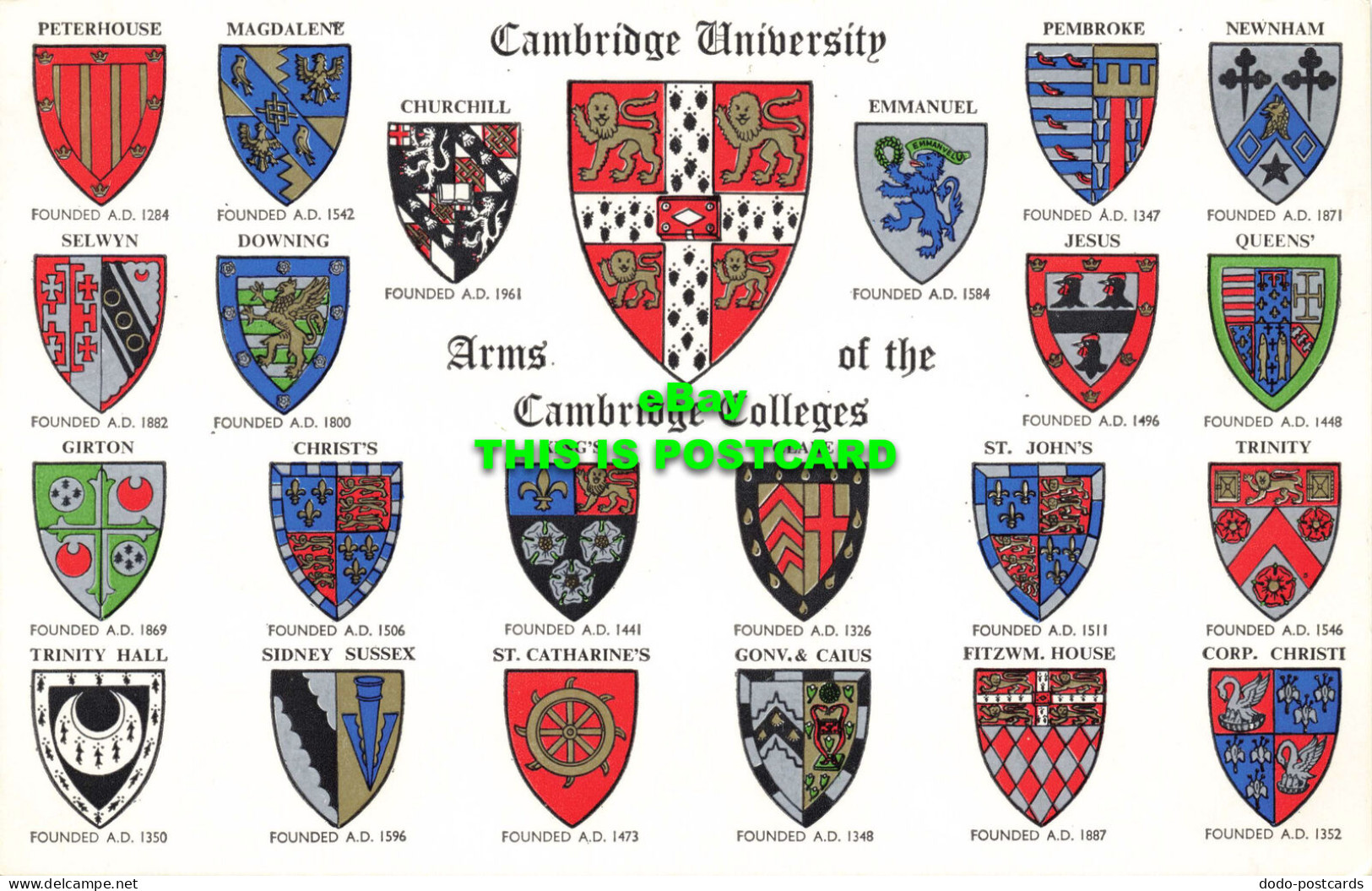 R568904 Cambridge University. Arms Of Cambridge Colleges. Salmon - Welt