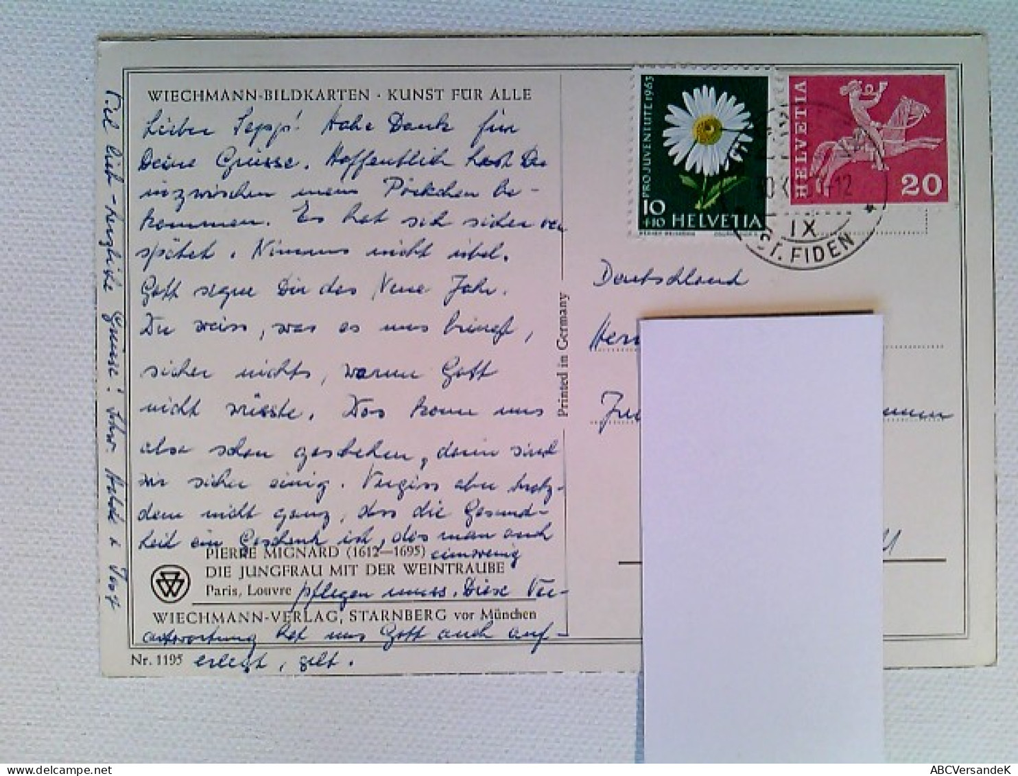 Pierre Mignard, Jungfrau Mit Der Weintraube, Künstler AK, Gelaufen 1963 - Unclassified