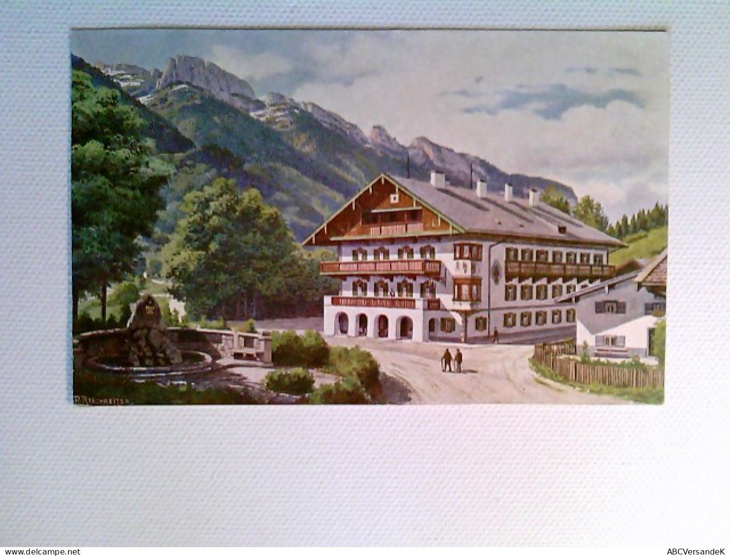 R. Reschreiter, Hotel In Den Alpen, Ausschnitt Aus Einer Speisekarte, Künstler AK, Ungelaufen, Ca. 1930 - Sin Clasificación