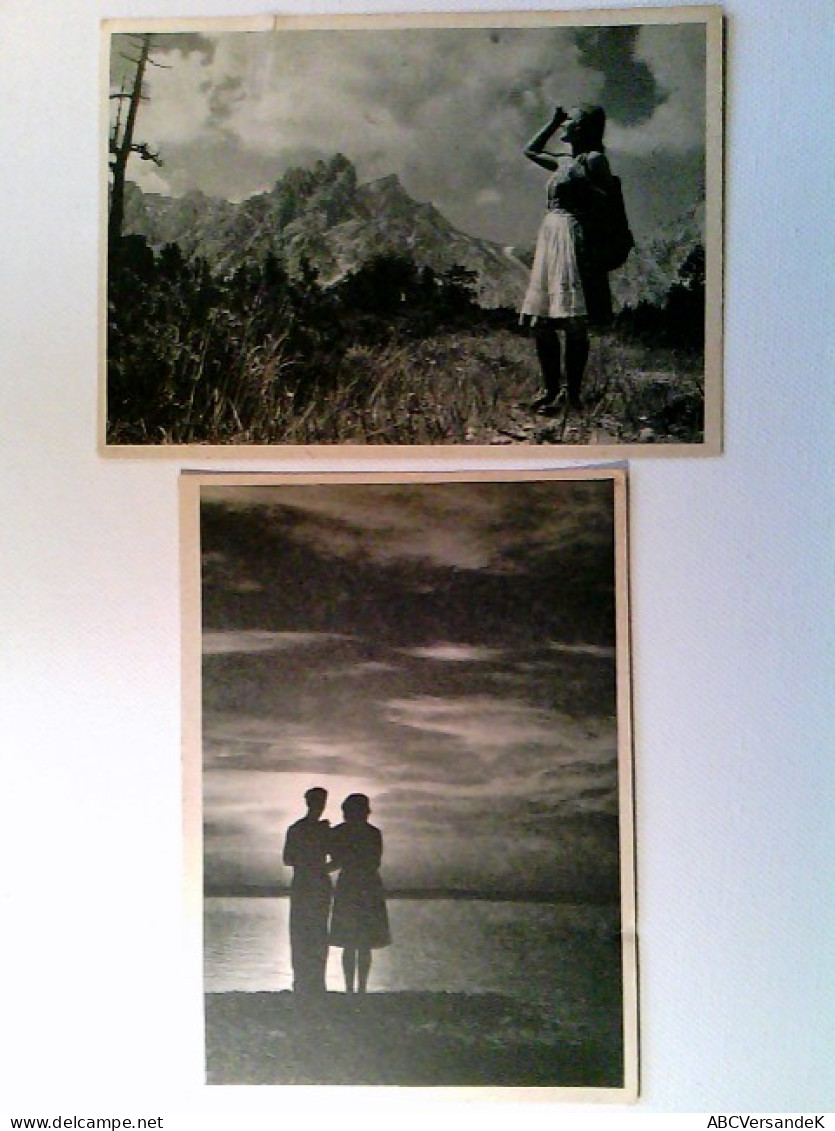 Paar Bei Sonnenuntergang (Sehnsucht), Bergszene (Meine Berge), 2 AK, Ungelaufen, Ca. 1940, Konvolut - Unclassified