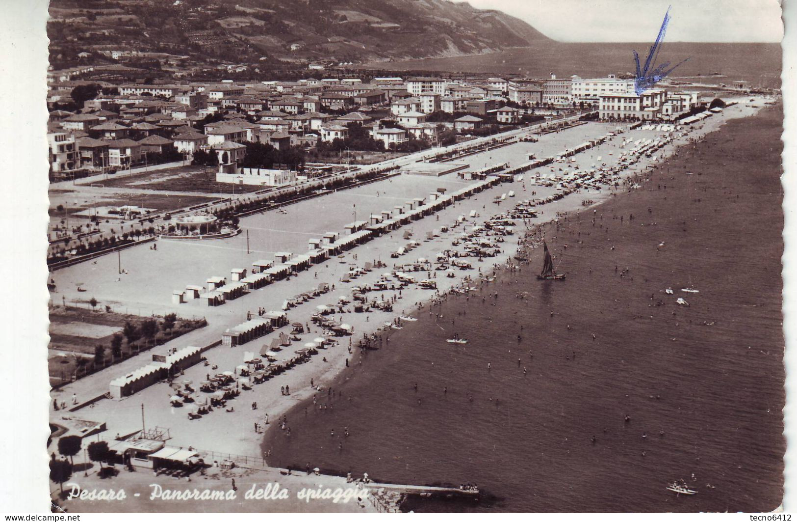 Pesaro - Panorama Della Spiaggia - Viaggiata - Pesaro