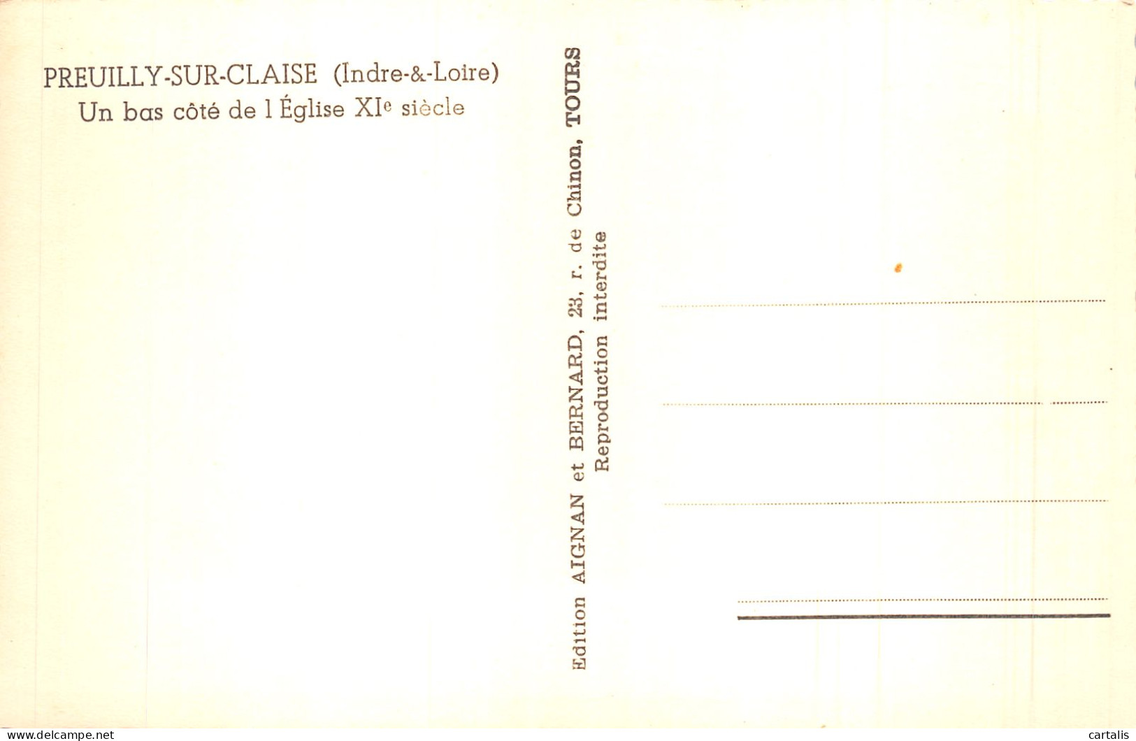 37-PREUILLY SUR CLAISE-N°4465-E/0191 - Altri & Non Classificati