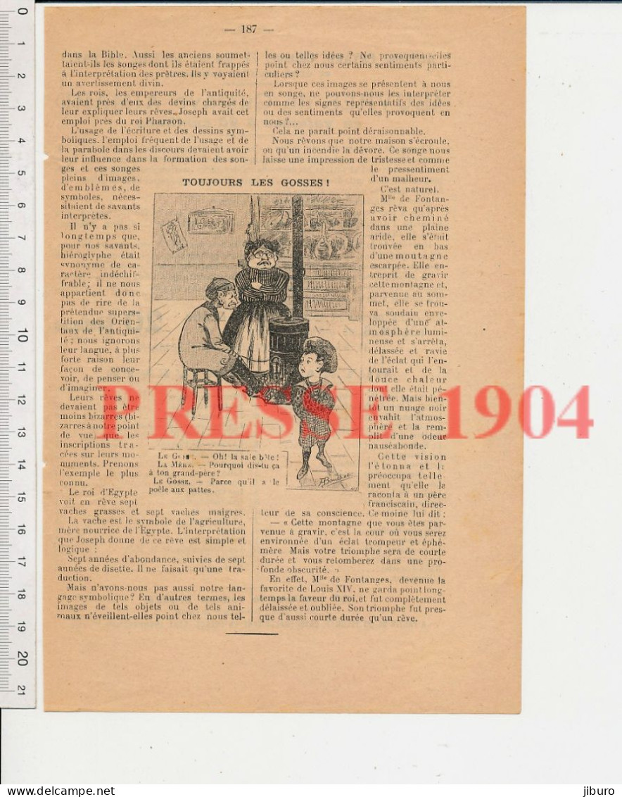 2 Vues Humour 1904 Dessin De A Bouchet Pôele Chauffage Pieds + Publicité Pour Oeuvres De Gustave Aimard Livre - Ohne Zuordnung