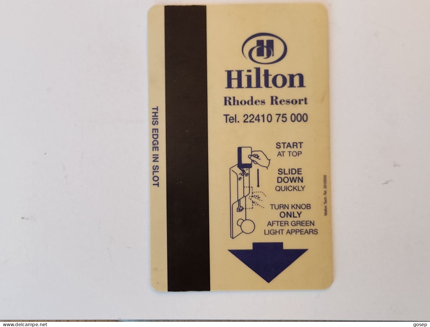 ISRAEL-HILLTON-HOTAL KEY-(1095)(?)GOOD CARD - Hotel Keycards