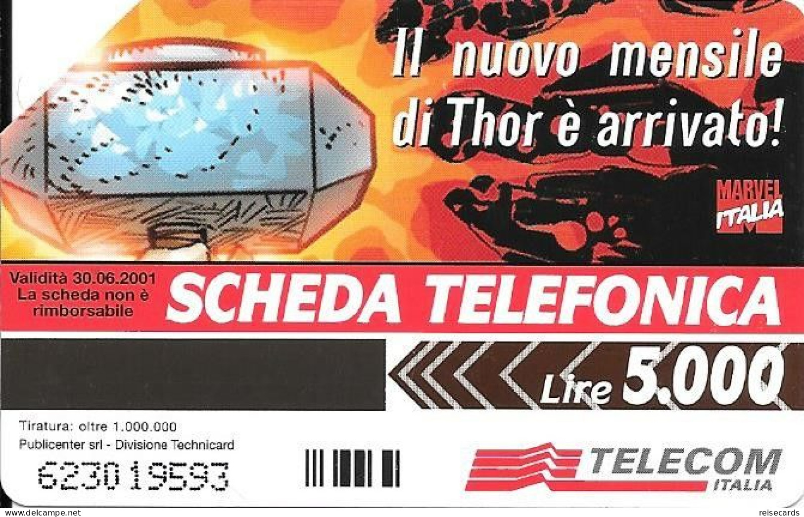 Italy: Telecom Italia - Marvel Comics, Thor - Öff. Werbe-TK