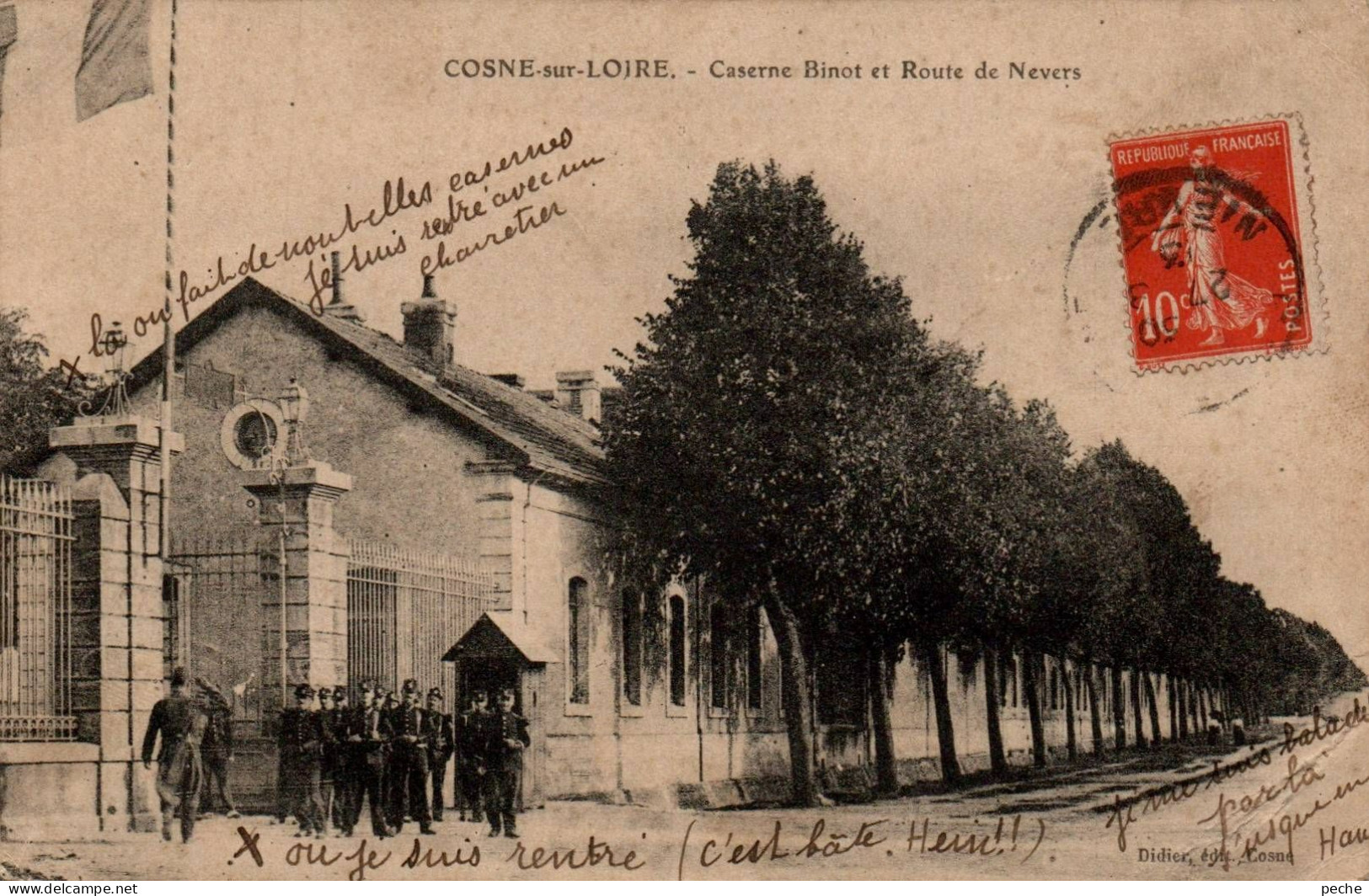 N°1502 W -cpa Cosnes Sur Loire -caserne Binot- - Barracks