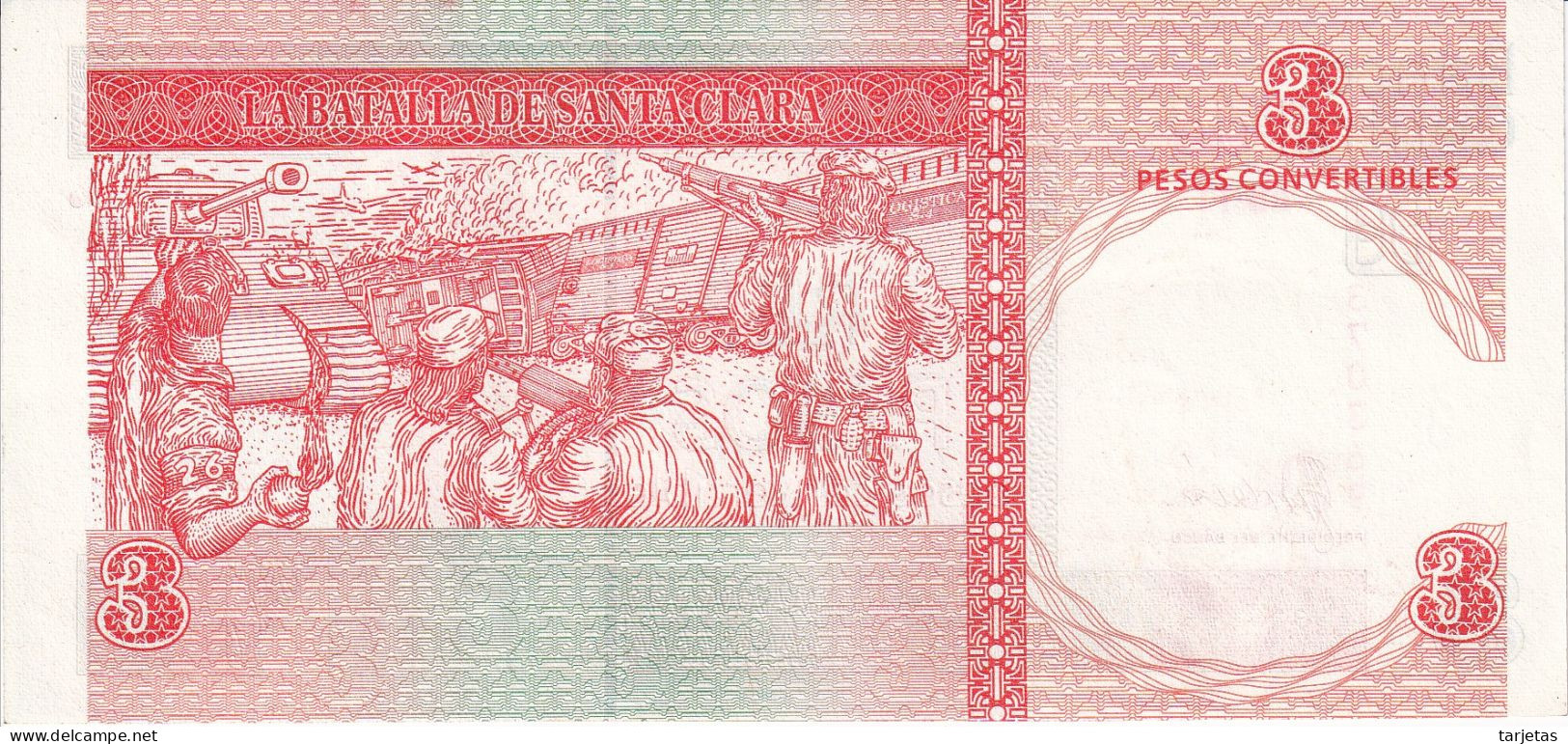 BILLETE DE CUBA DE 3 PESOS CONVERTIBLES DEL AÑO 2006 DEL CHE GUEVARA SIN CIRCULAR (UNC) - Cuba