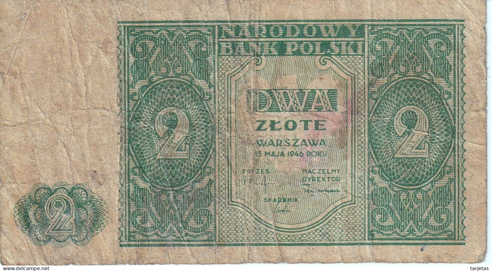 BILLETE DE POLONIA DE 2 ZLOTE DEL AÑO 1946  (BANKNOTE) - Polen