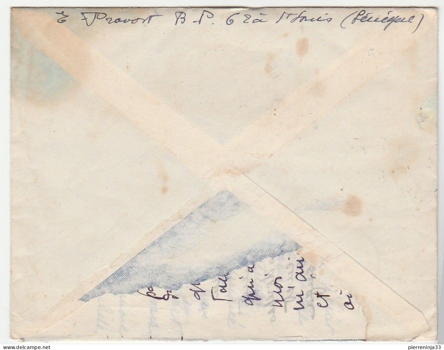 Lettre Saint Louis Du Sénégal Avec Contrôle Postal Pour Bordeaux, 1940 - Brieven En Documenten