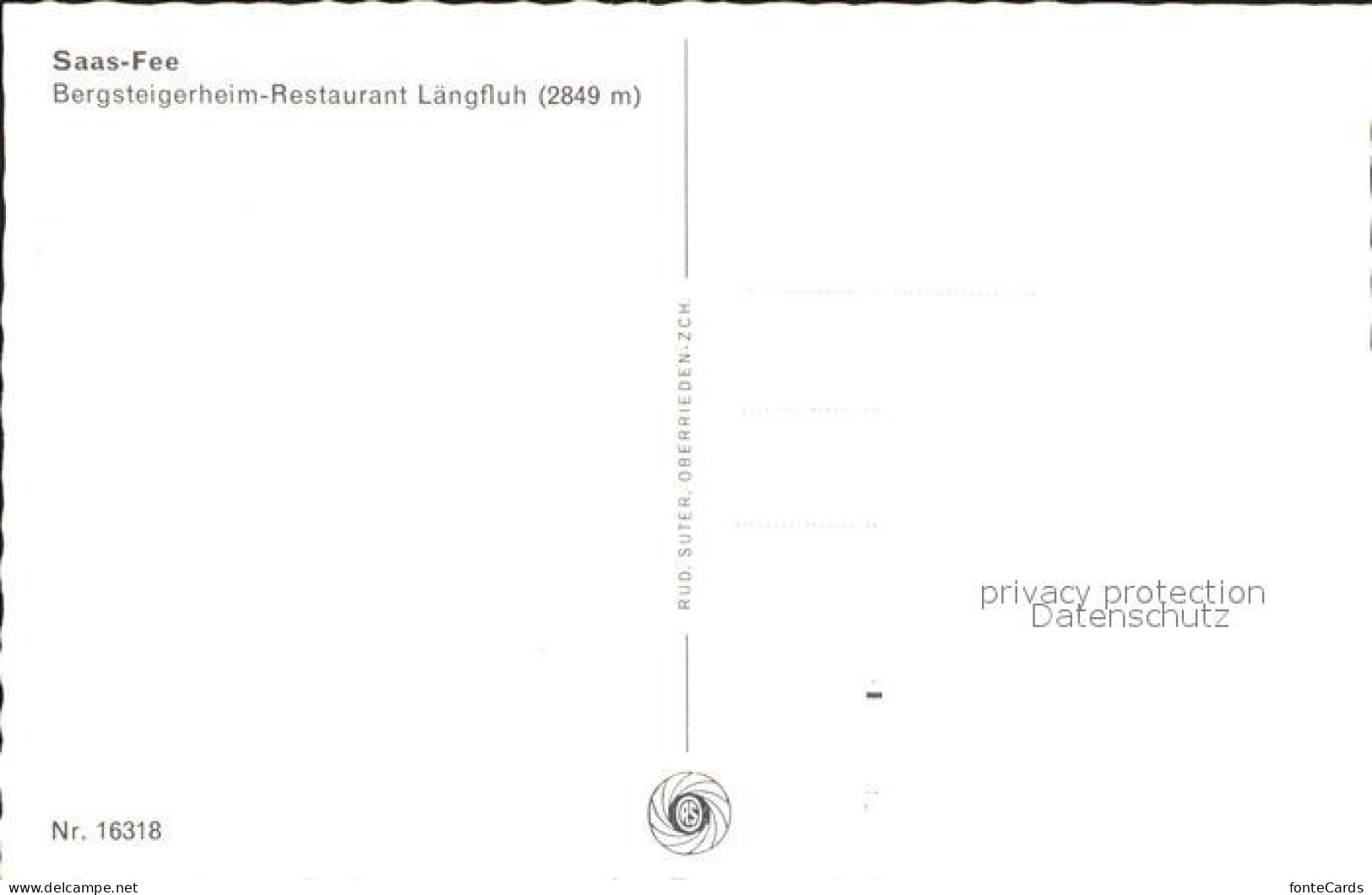 11966212 Saas-Fee Bergsteigerheim Restaurant Laengfluh Saas-Fee - Autres & Non Classés