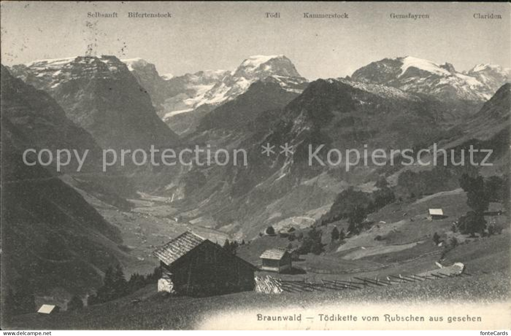 11965364 Braunwald GL Berghuette Toedikette Vom Rubschen Aus Gesehen Alpenpanora - Other & Unclassified