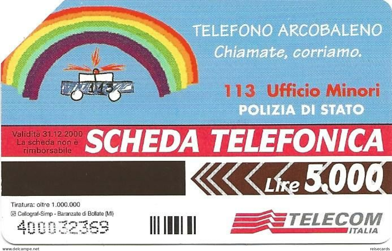 Italy: Telecom Italia - 113 Telefono Acrobaleno - Pubbliche Pubblicitarie