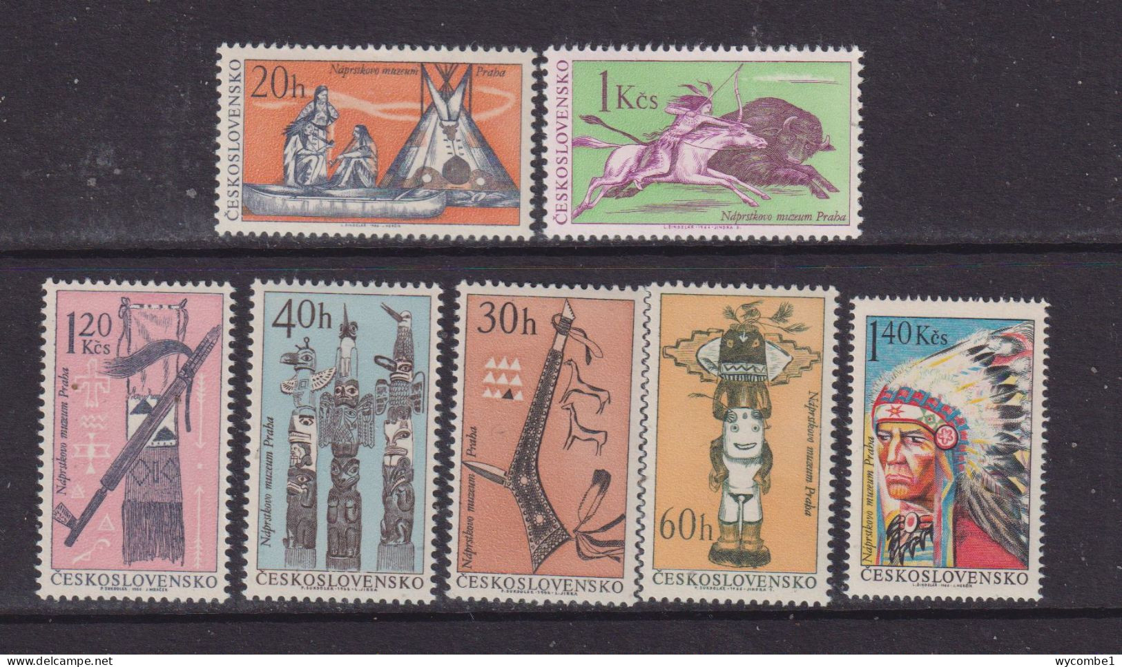 CZECHOSLOVAKIA  - 1966 American Indians Set Never Hinged Mint - Unused Stamps