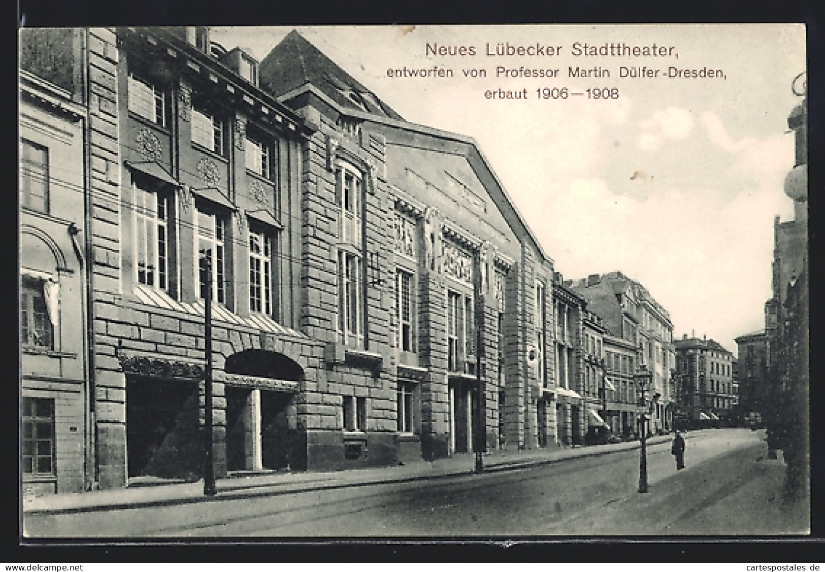 AK Lübeck, Partie Am Neuen Stadttheater  - Theatre