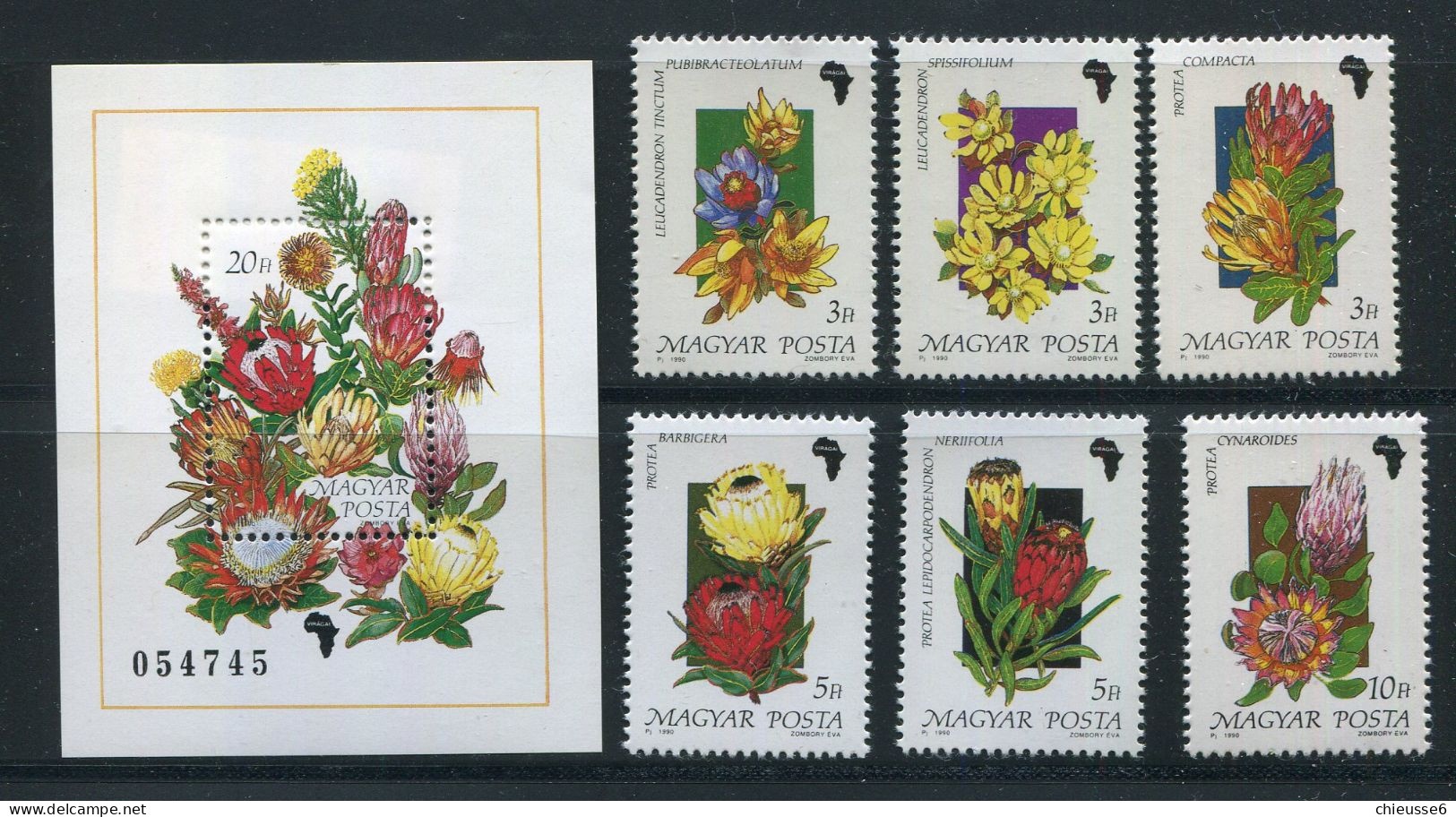 Hongrie **    Bloc 209 + Série 3263 à 3268 - Fleurs - Unused Stamps