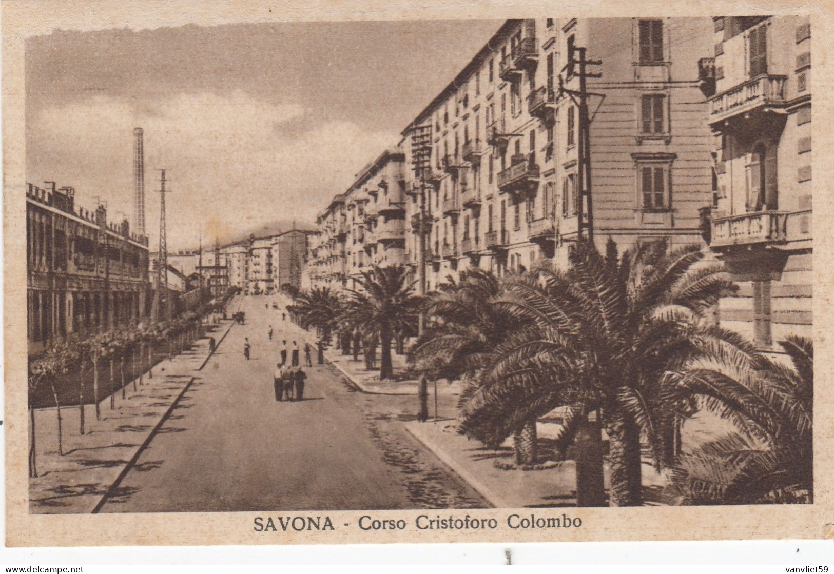 SAVONA-CORSO CRISTOFORO COLOMBO-CARTOLINA  VIAGGIATA  IL 2-10-1938 - Savona