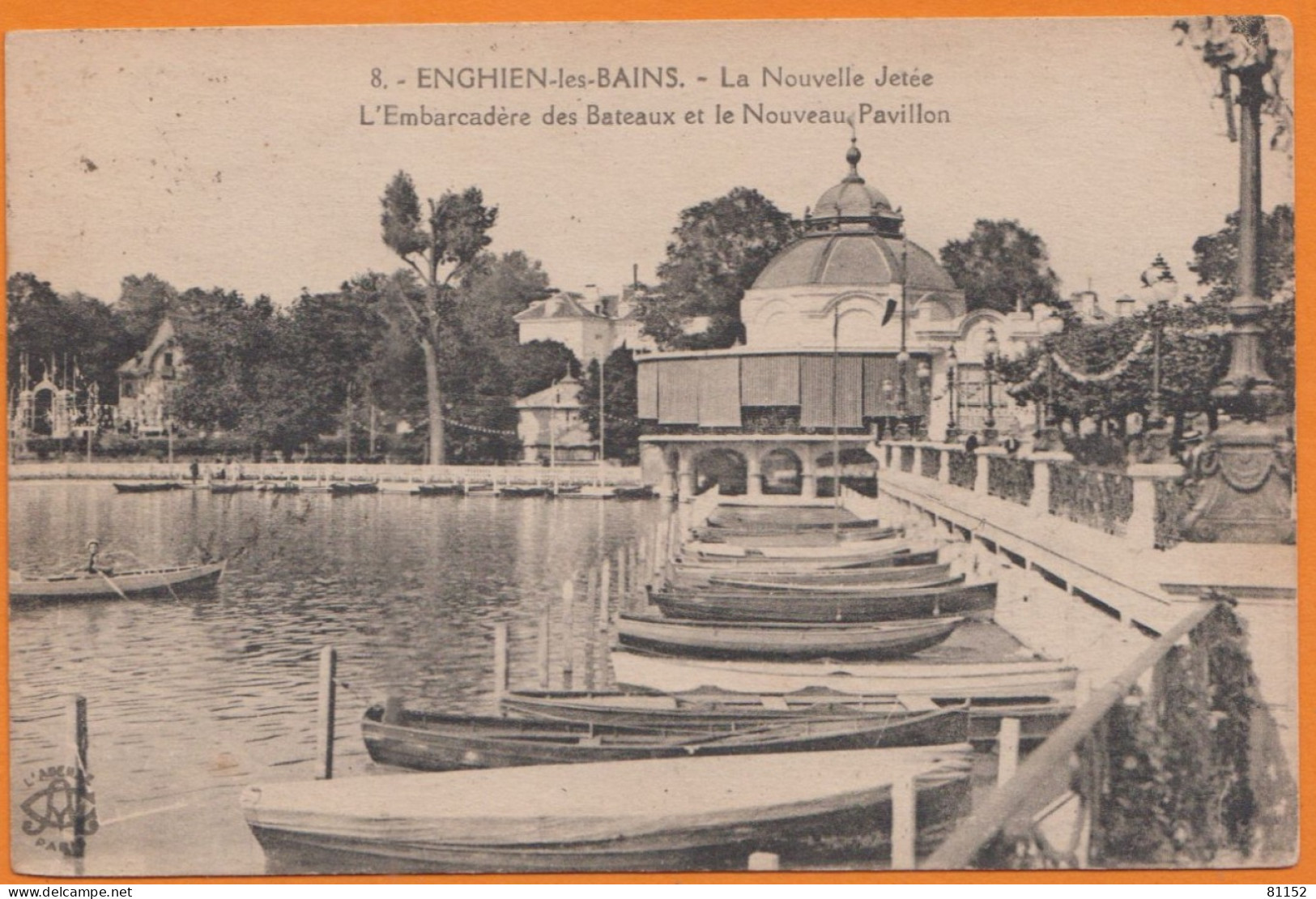 DAGUIN  De ENGHIEN LES BAINS  Sur CPA  " La Nouvelle Jetée...  " Année 1937 Avec Semeuse 40c  Pour HERBLAY - Sellado Mecánica (Otros)