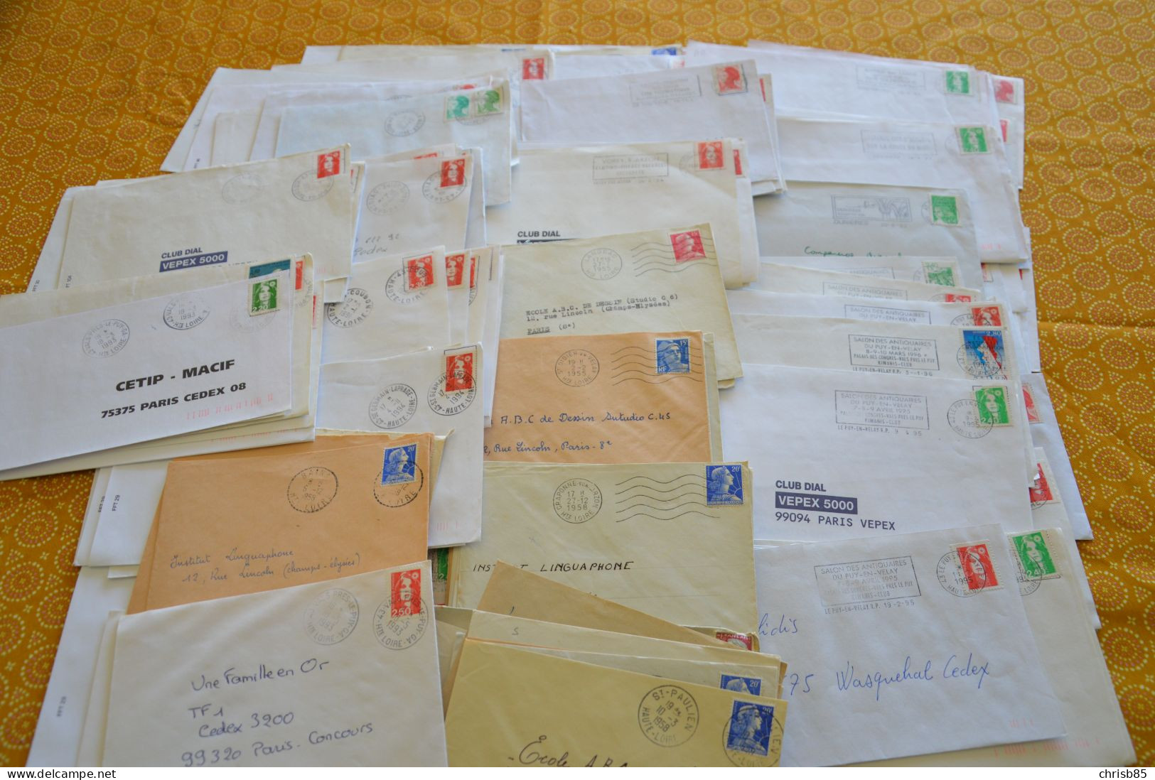 Lot Années 1950 1990 Oblitérations Département De LA HAUTE LOIRE 43 Environ 350 Enveloppes Entières - Cachets Manuels
