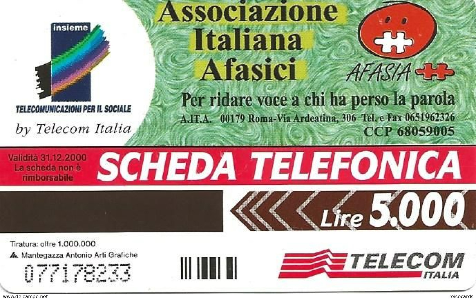 Italy: Telecom Italia - Associazione Italiana Afasici - Openbare Reclame