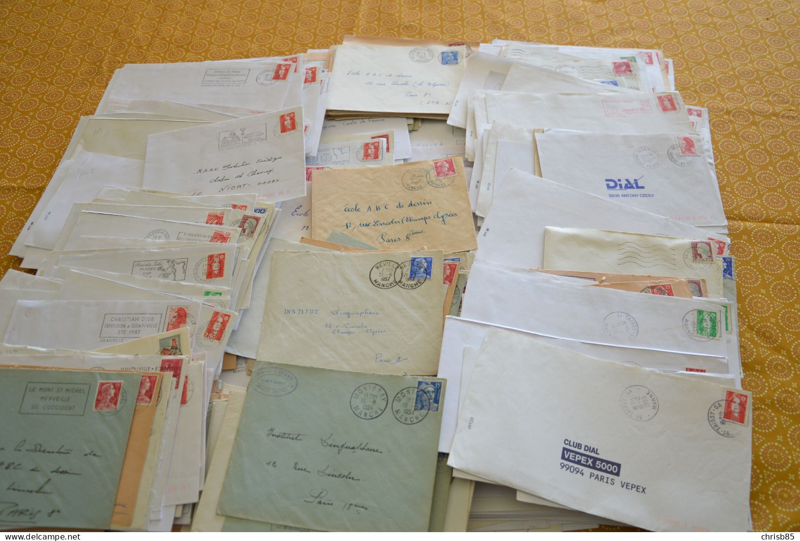 Lot Années 1950 1990 Oblitérations Département De LA MANCHE 50 Environ 900 Enveloppes Entières - Handstempels