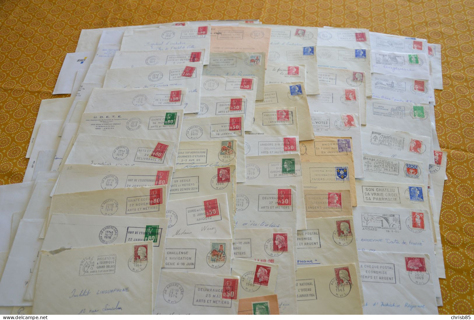 Lot Années 1950 1990 Oblitérations Département Du MAINE ET LOIRE 49 Environ 1200 Enveloppes Entières - Bolli Manuali