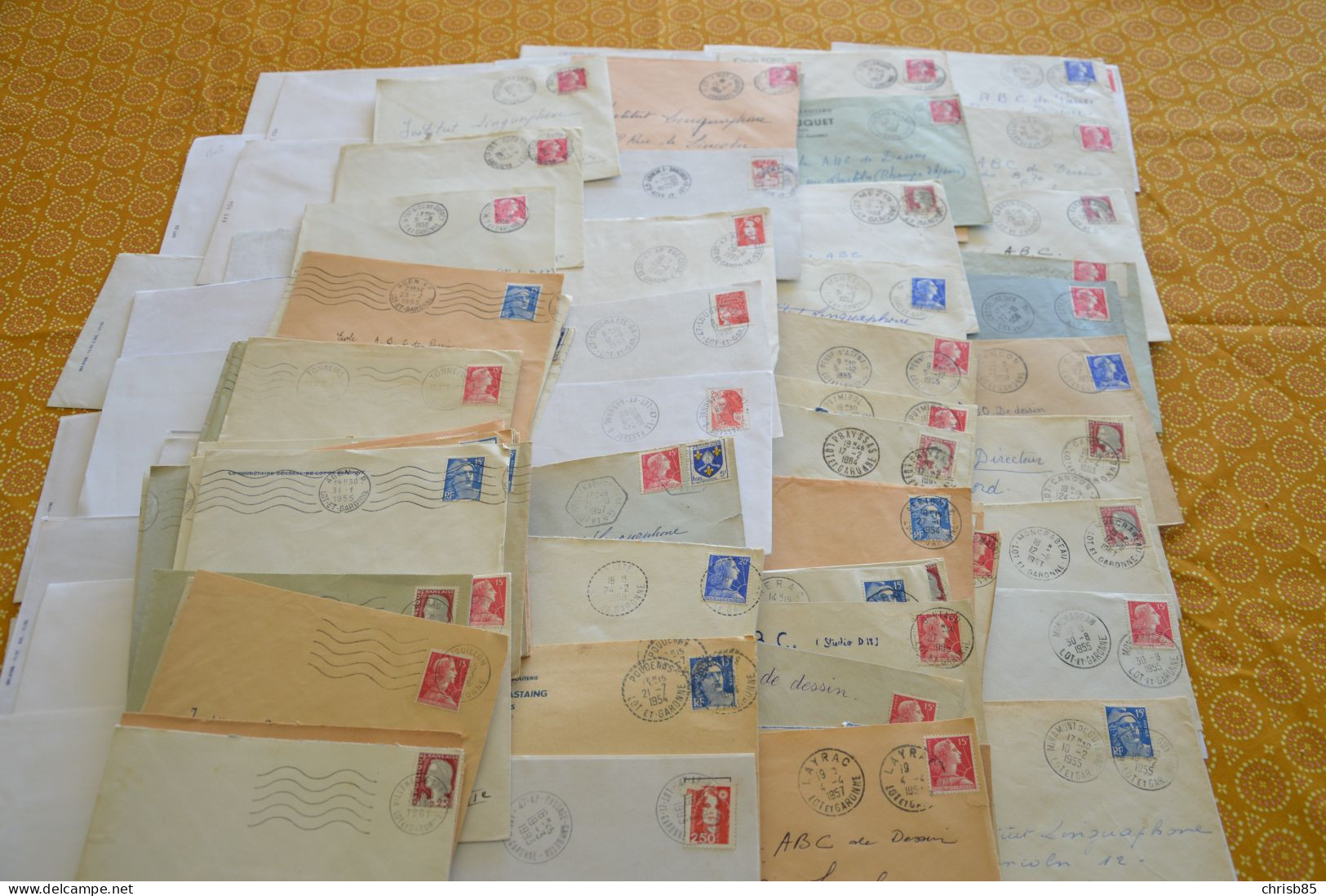 Lot Années 1950 1990 Oblitérations Département Du LOT ET GARONNE 47 Environ 800 Enveloppes Entières - Handstempel