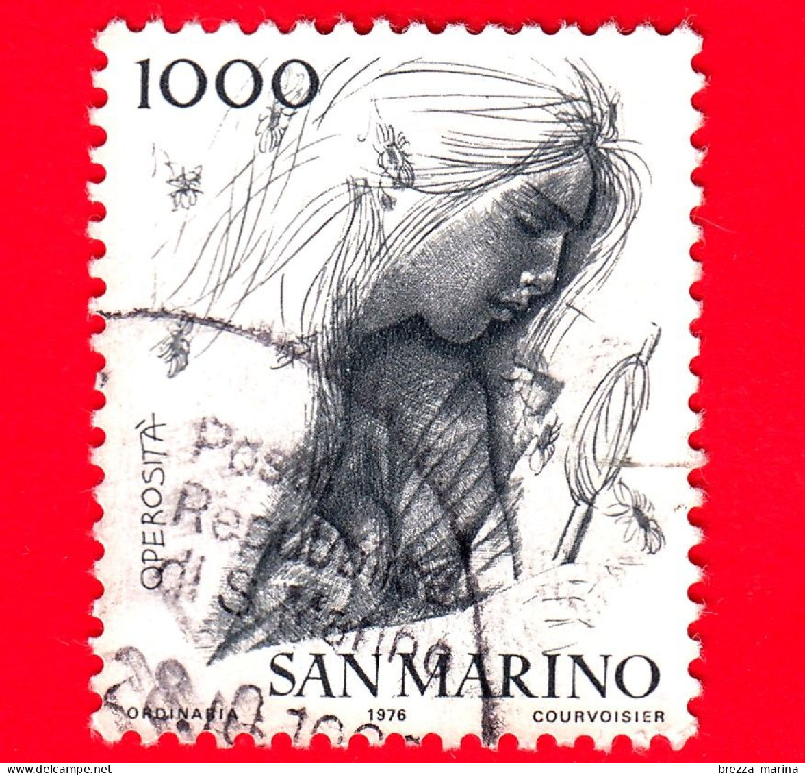 SAN MARINO - Usato - 1976 - Le Virtù Civili, 1ª Emissione - Operosità - Diligence- 1000 L. - Used Stamps